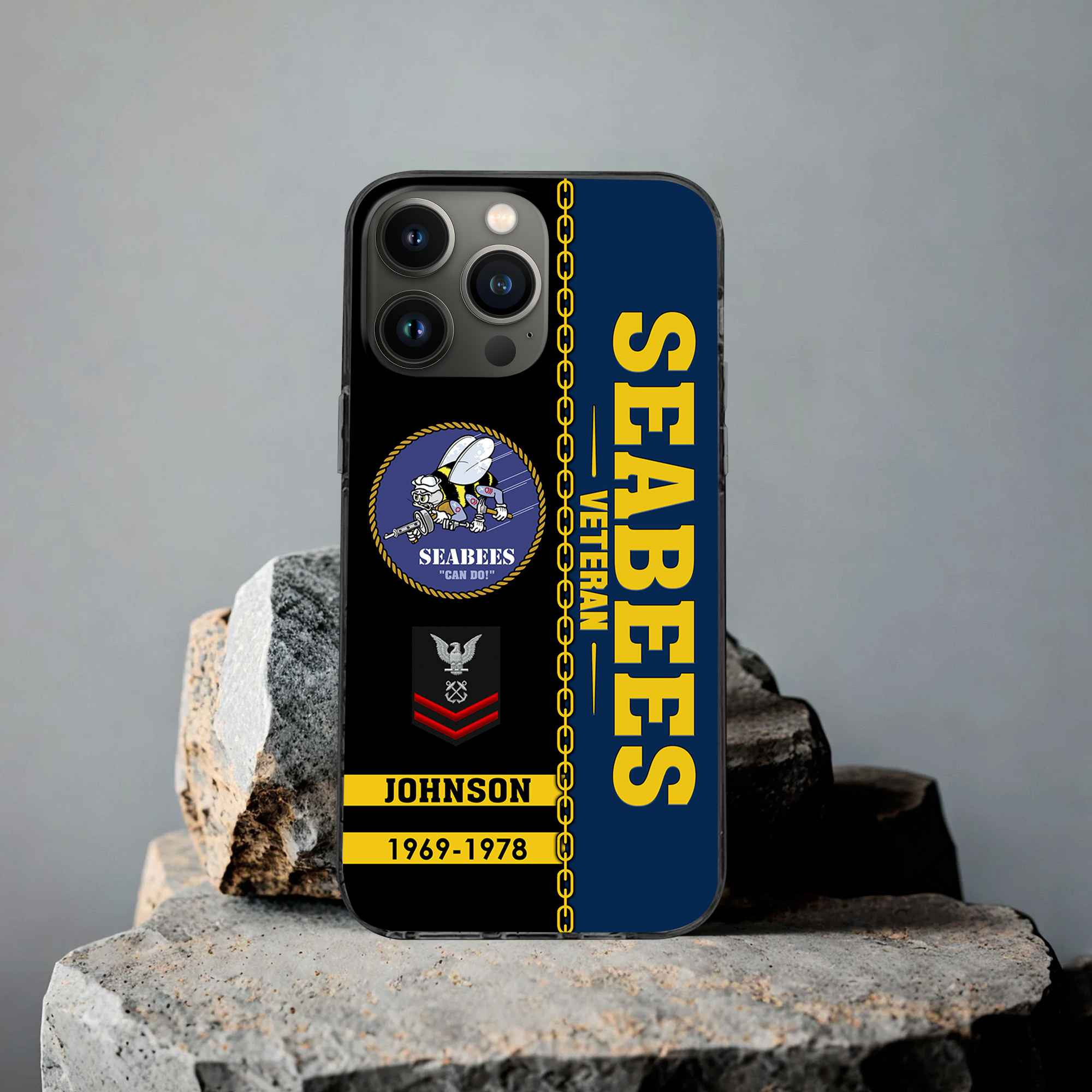 Unique Custom Name, Rank, Year, US Seabees Phone Case VPVC503709, Gifts For Seabees Veteran, Gifts For Dad, For Husband, Best Gifts On Father’s Day, Independence Day, Veterans Day