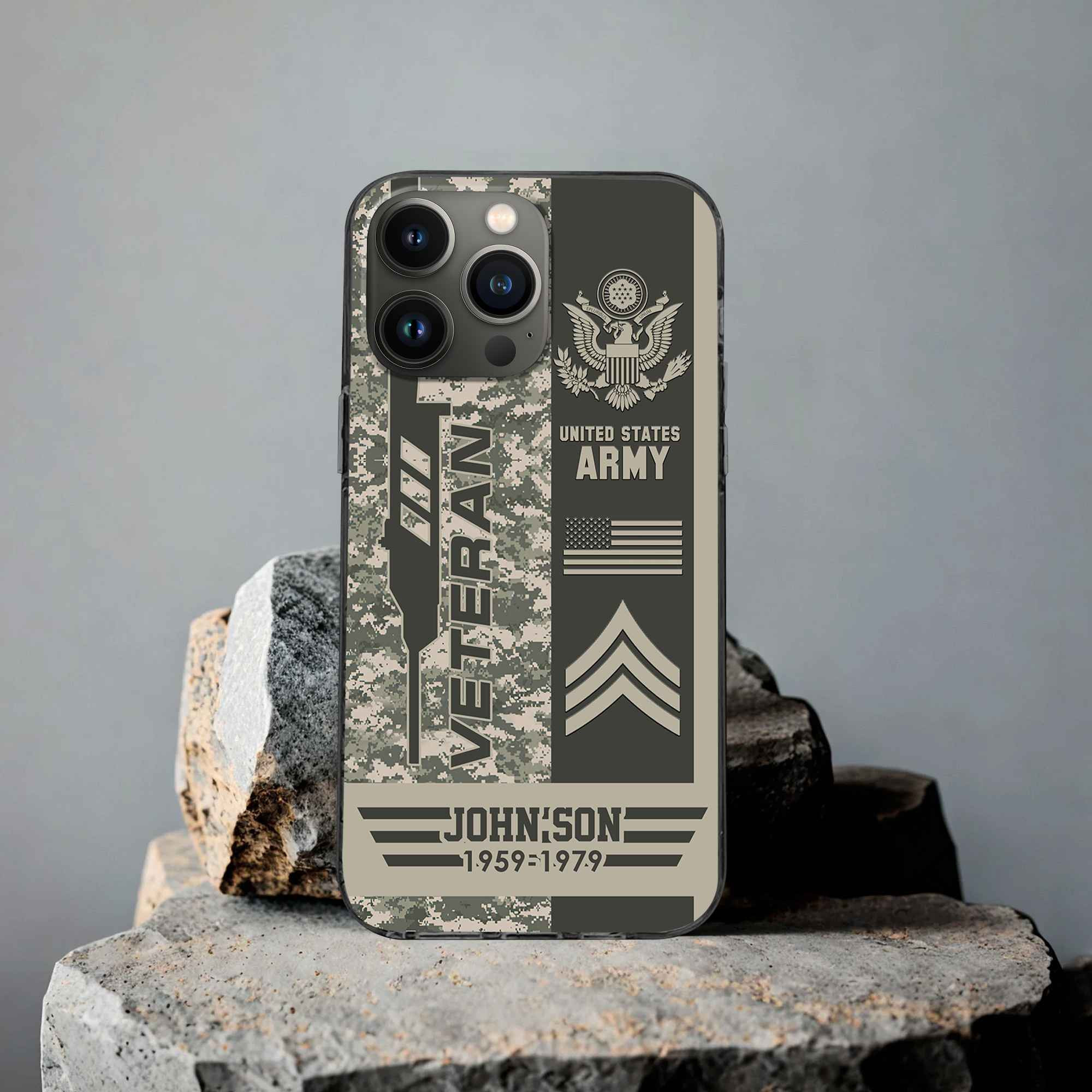 Unique Custom Name, Rank, Year US Army Phone Case VPVC504201, Gifts For Army Veteran, Gifts For Dad, For Husband, Best Gifts On Father’s Day, Independence Day, Veterans Day