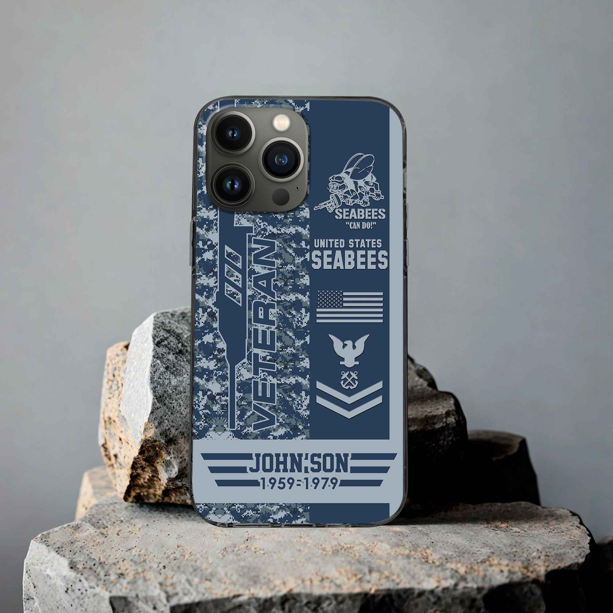 Unique Custom Name, Rank, Year, US Seabees Phone Case VPVC504209, Gifts For Seabees Veteran, Gifts For Dad, For Husband, Best Gifts On Father’s Day, Independence Day, Veterans Day