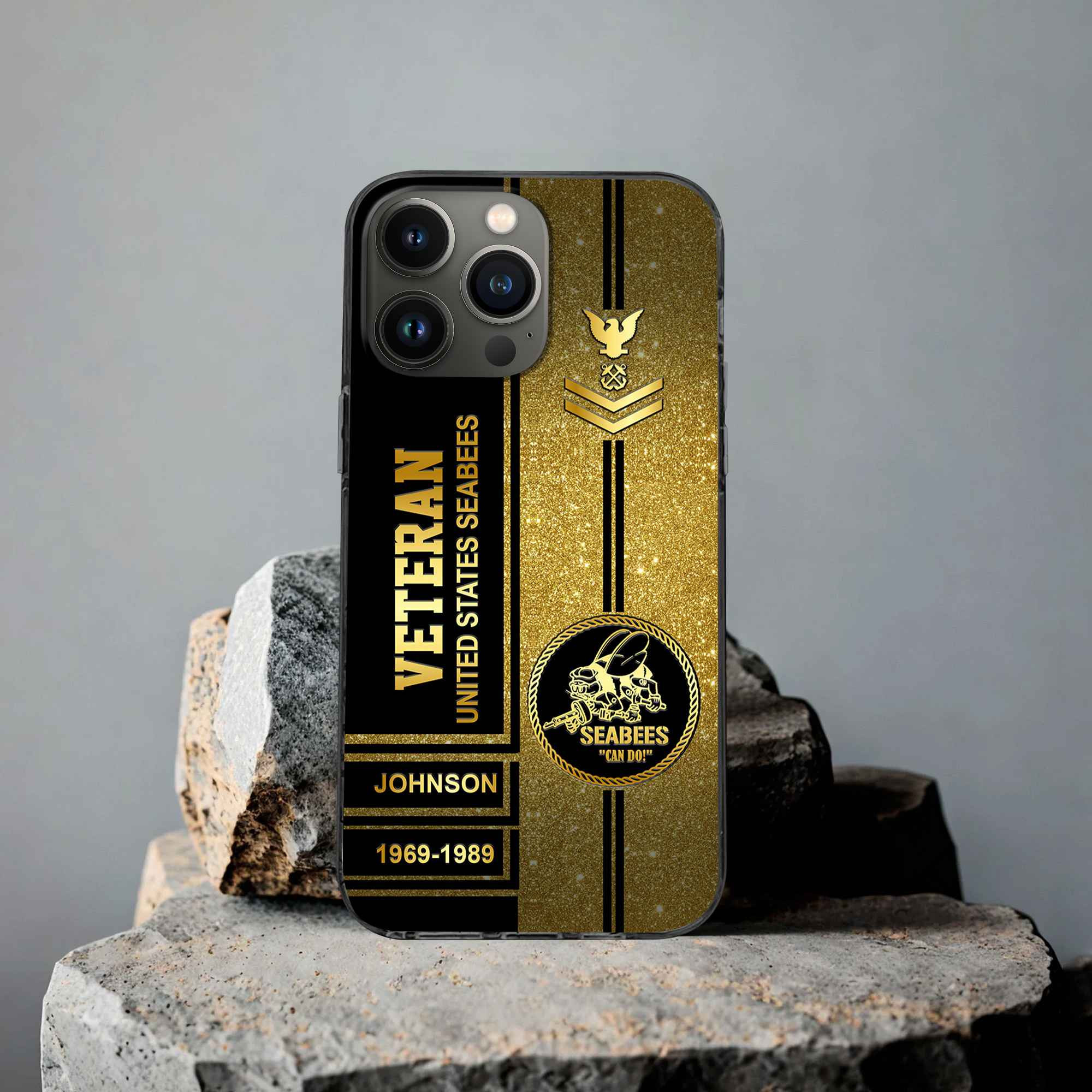 Premium US Seabees Phone Case VPVC504509, Custom Name, Rank, Year, Gifts For US Seabees, Best Gifts On Father’s Day, Armed Forces Day, Independence Day, Veterans Day