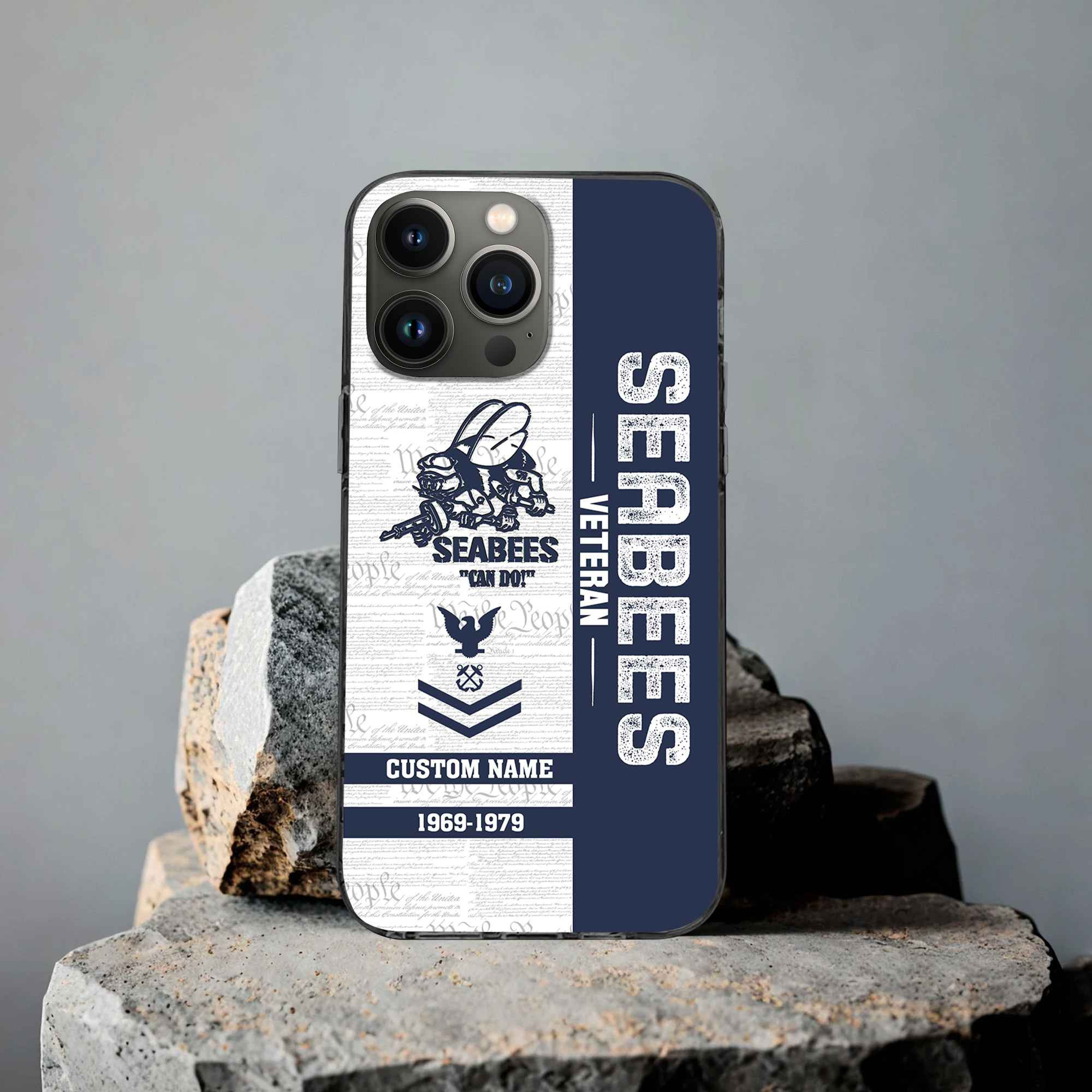 Unique Custom Name, Rank, Year, US Seabees Phone Case VPVC504709, Gifts For Seabees Veteran, Gifts For Dad, For Husband, Best Gifts On Father’s Day, Independence Day, Veterans Day