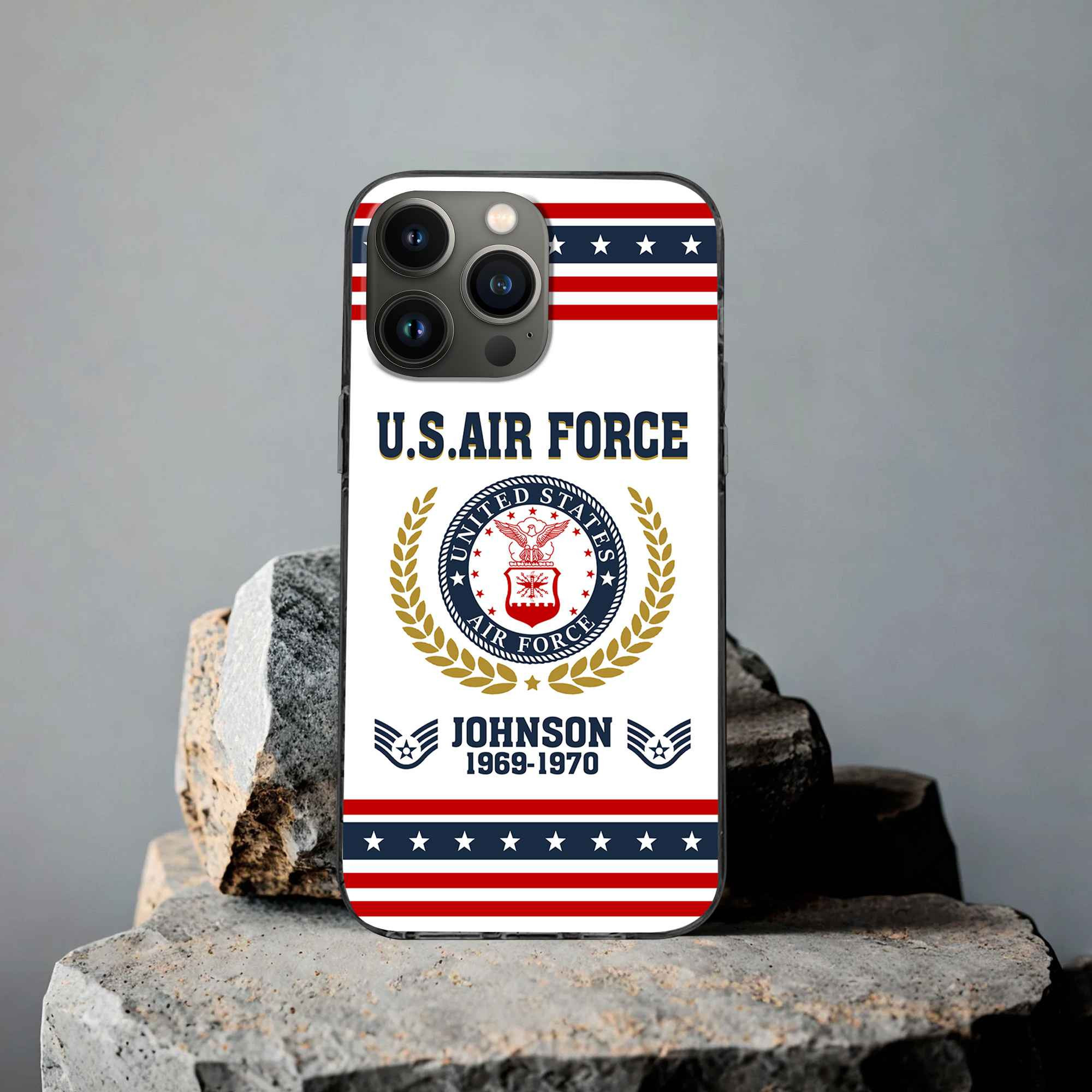Premium USAF Phone Case VPVC505004, Custom Name, Rank, Year, Gifts For Air Force Veteran, Best Gifts On Father’s Day, Armed Forces Day, Independence Day, Veterans Day