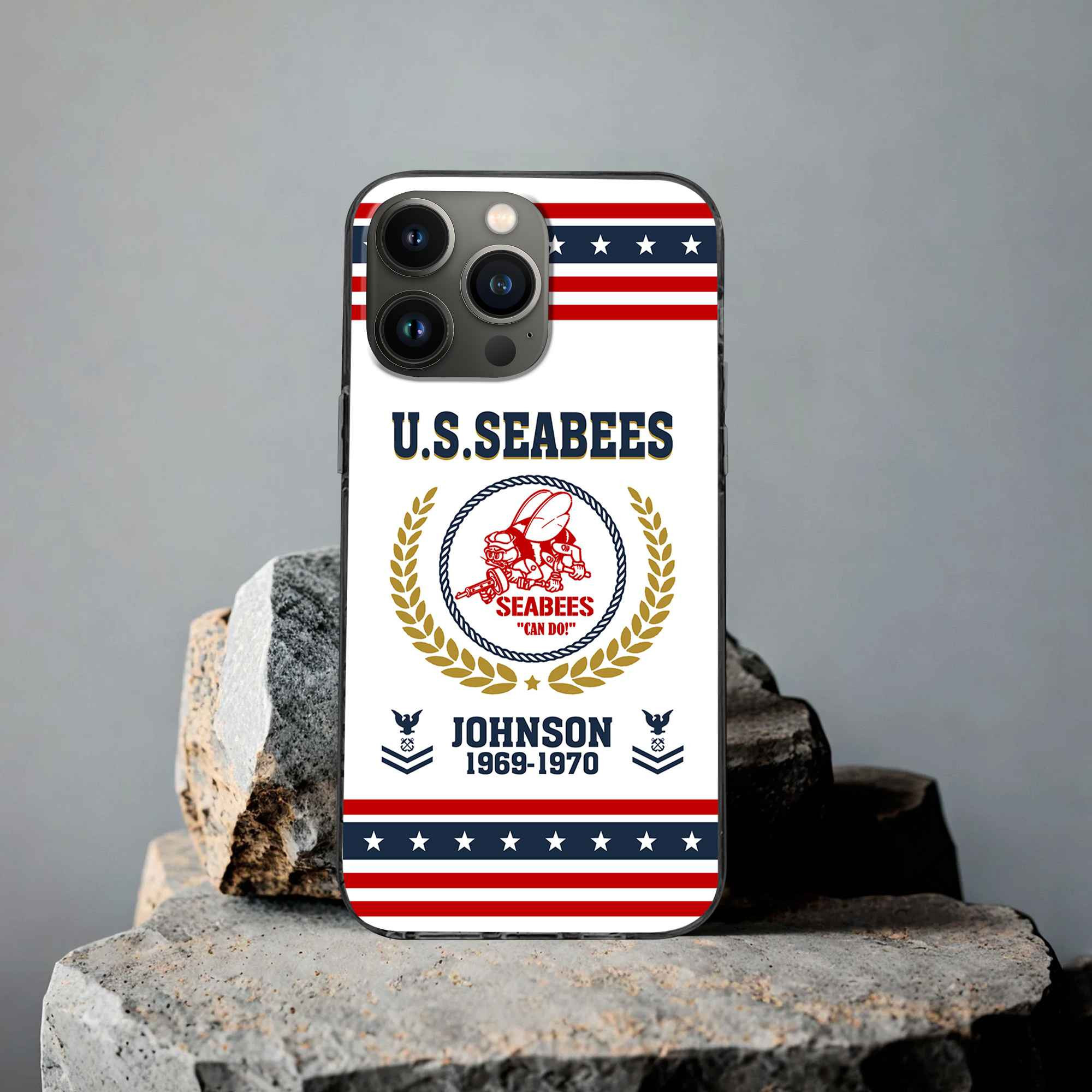 Premium US Seabees Phone Case VPVC505009, Custom Name, Rank, Year, Gifts For US Seabees, Best Gifts On Father’s Day, Armed Forces Day, Independence Day, Veterans Day