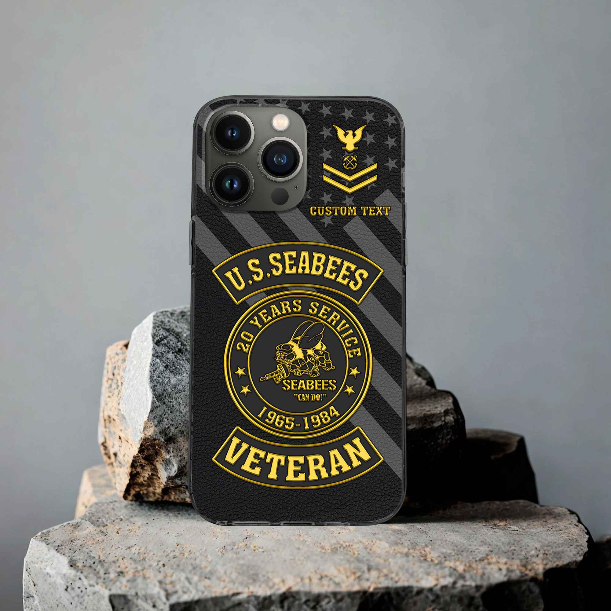 Premium US Seabees Phone Case VPVC505509, Custom Name, Rank, Year, Gifts For US Seabees, Best Gifts On Father’s Day, Armed Forces Day, Independence Day, Veterans Day
