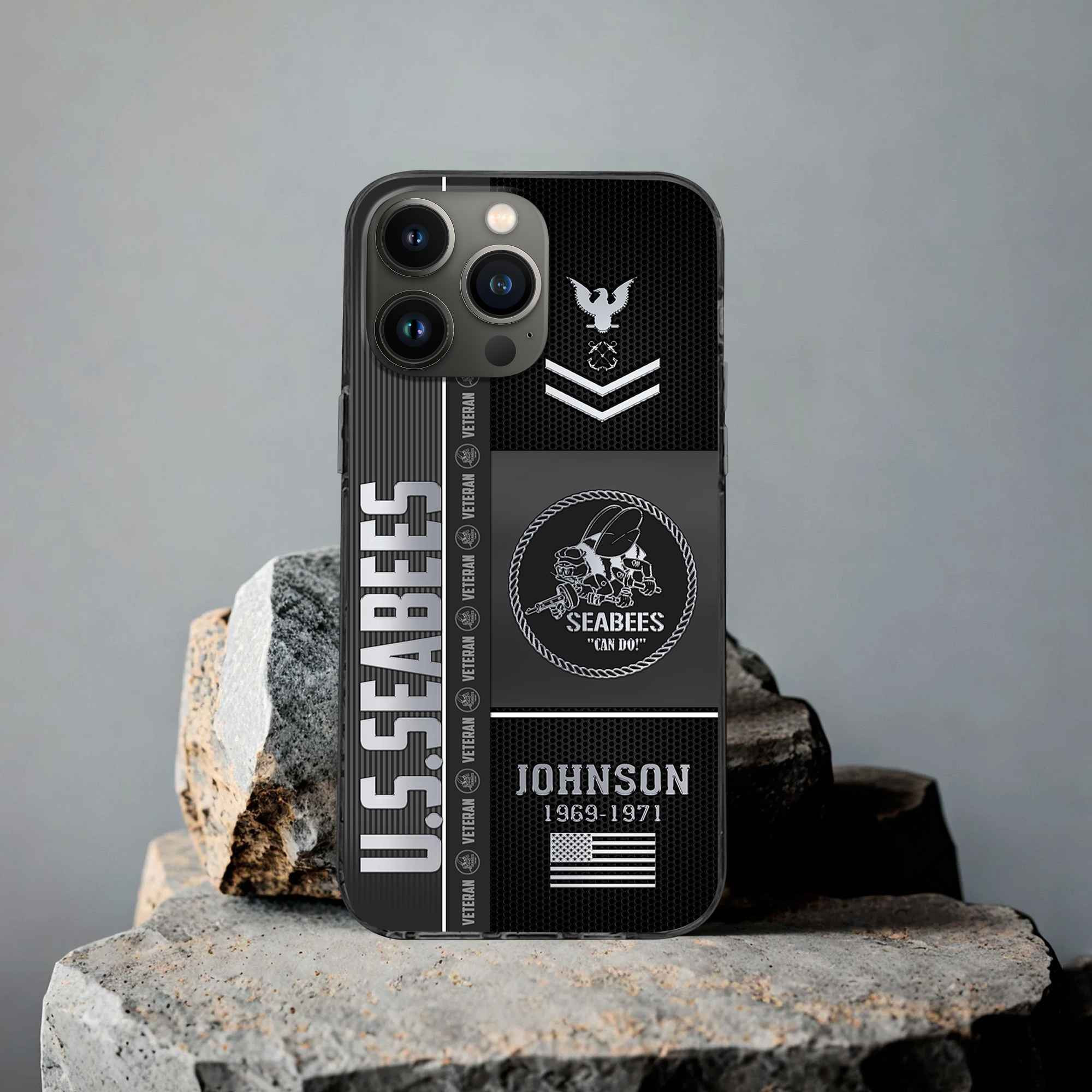 Unique Custom Name, Rank, Year, US Seabees Phone Case VPVC505709, Gifts For Seabees Veteran, Gifts For Dad, For Husband, Best Gifts On Father’s Day, Independence Day, Veterans Day