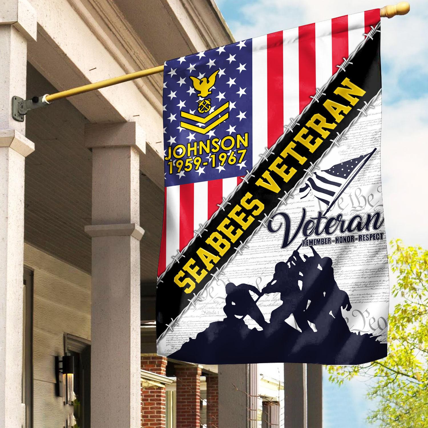 Premium Custom US Seabees Veteran Flag VPVC110109, Gifts For Seabees Veteran, American Flag, Patriotic Flag, Garden Flag, House Flag, Best Gifts On Father’s Day, Independence Day, Veterans Day