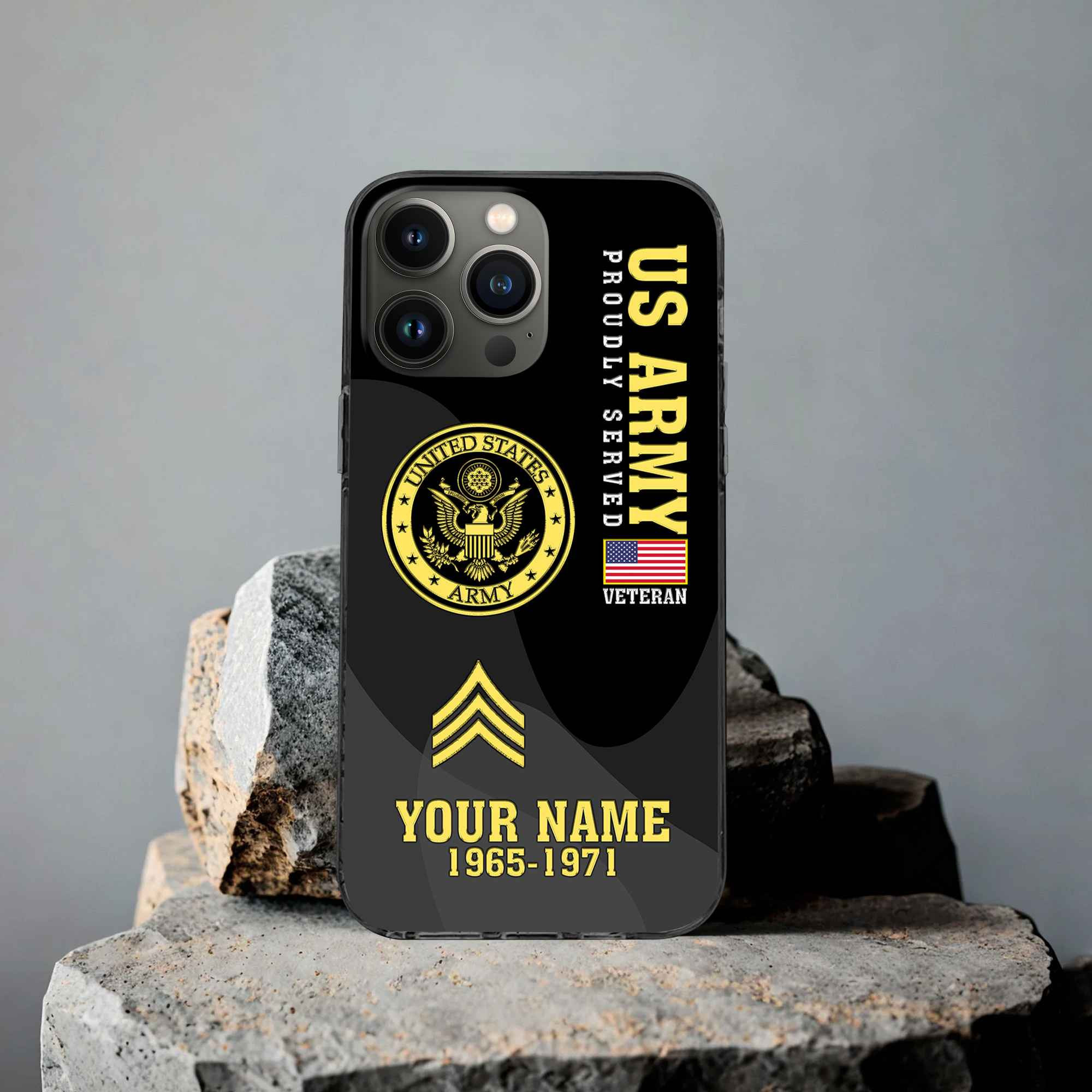 Premium US Army Phone Case VPVC506001, Custom Name, Rank, Year, Gifts For Army Veteran, Best Gifts On Father’s Day, Armed Forces Day, Independence Day, Veterans Day