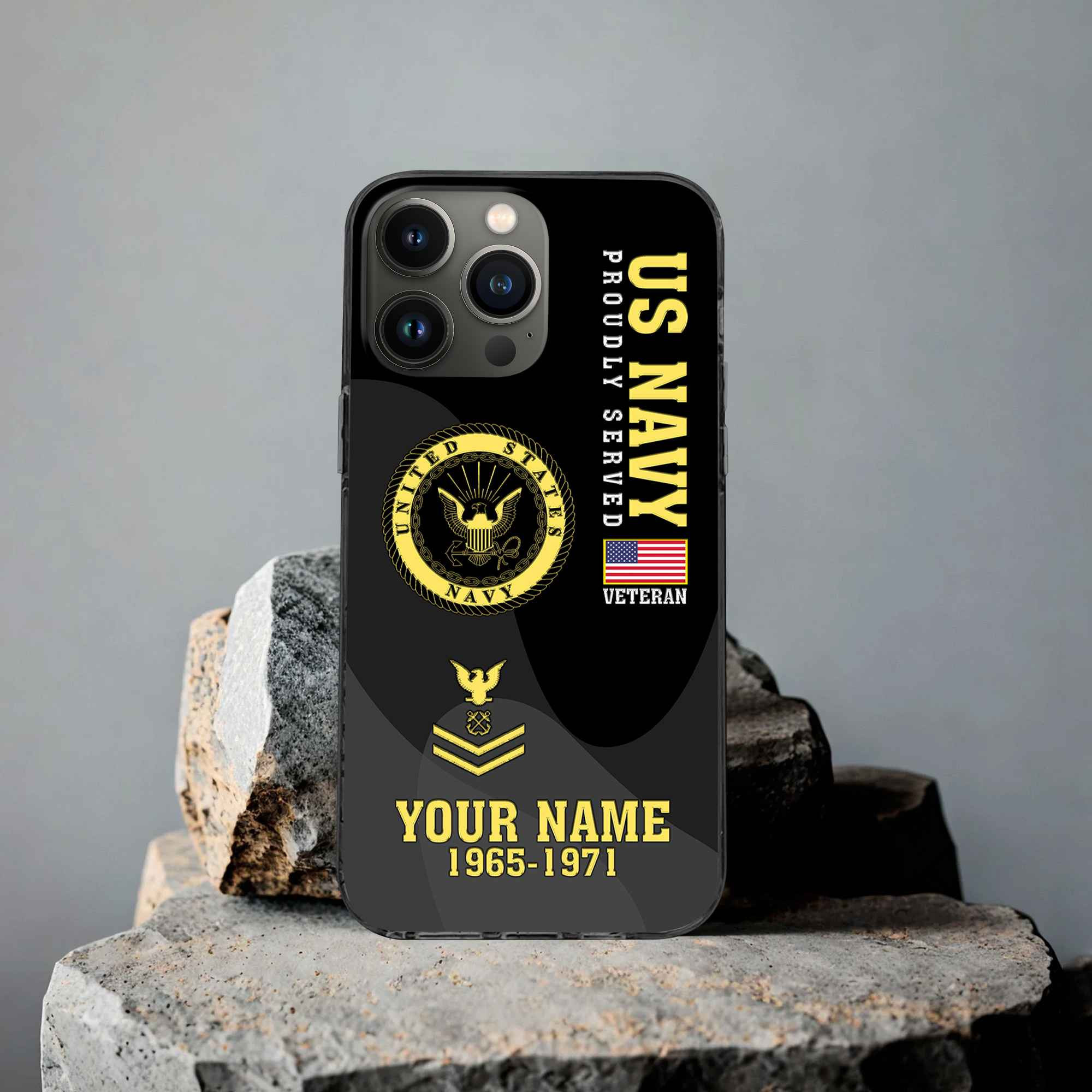 Premium US Navy Phone Case VPVC506002, Custom Name, Rank, Year, Gifts For Navy Veteran, Best Gifts On Father’s Day, Armed Forces Day, Independence Day, Veterans Day