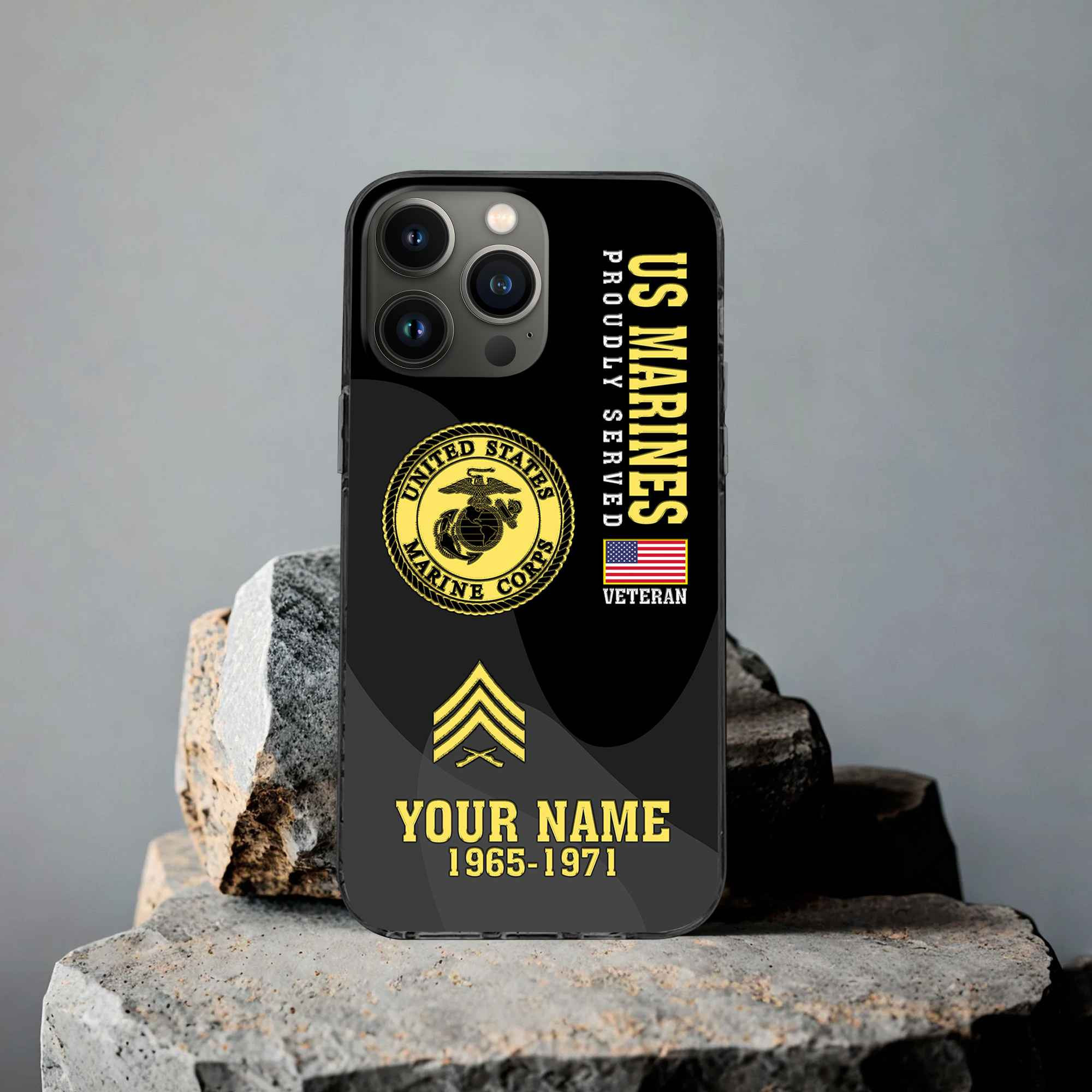 Premium USMC Phone Case VPVC506003, Custom Name, Rank, Year, Gifts For Marine Veteran, Best Gifts On Father’s Day, Armed Forces Day, Independence Day, Veterans Day