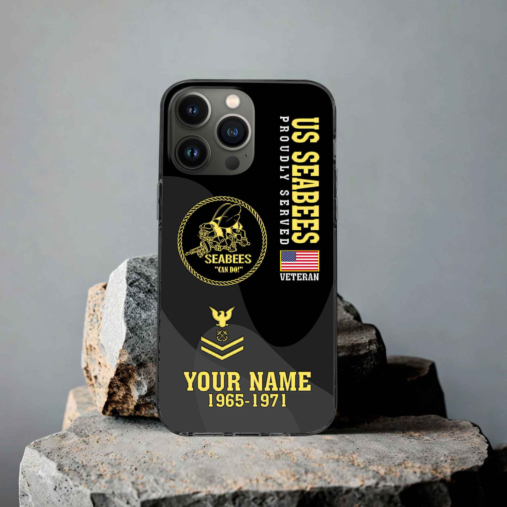 Premium US Seabees Phone Case VPVC506009, Custom Name, Rank, Year, Gifts For US Seabees, Best Gifts On Father’s Day, Armed Forces Day, Independence Day, Veterans Day