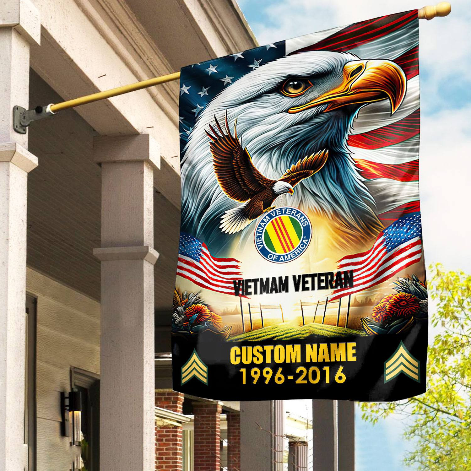 Premium Custom Name, Rank Vietnam Veteran Flag VPVC110206, Gift For Vietnam Veteran, American Flag, Patriotic Flag, Garden Flag, House Flag, Best Gifts On Father’s Day, Independence Day, Veterans Day