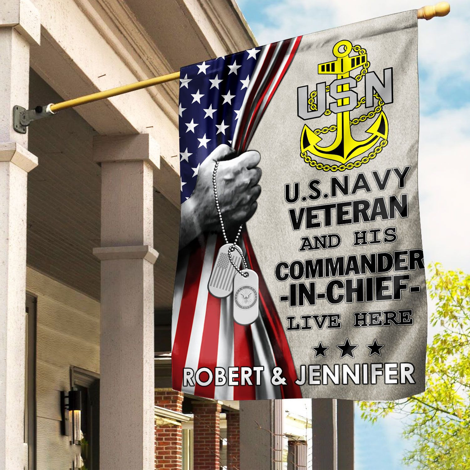 US Navy Flag VPVC110502, Custom Name, Gift For Navy Veteran, American Flag, Patriotic Flag, Garden Flag, House Flag, Best Gifts On Father’s Day, Independence Day, Veterans Day