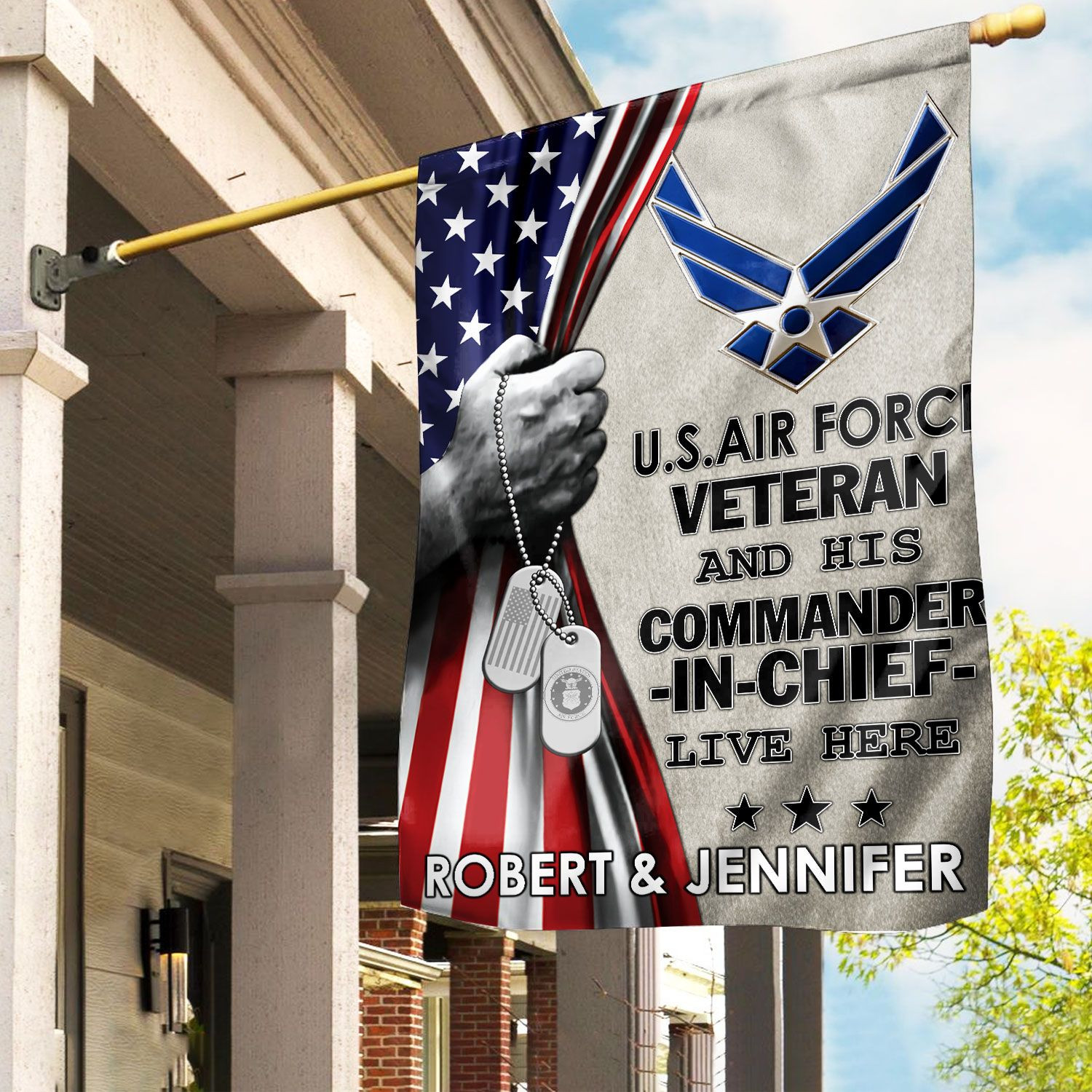 USAF Flag VPVC110504, Custom Name, Gift For Air Force Veteran, American Flag, Patriotic Flag, Garden Flag, House Flag, Best Gifts On Father’s Day, Independence Day, Veterans Day