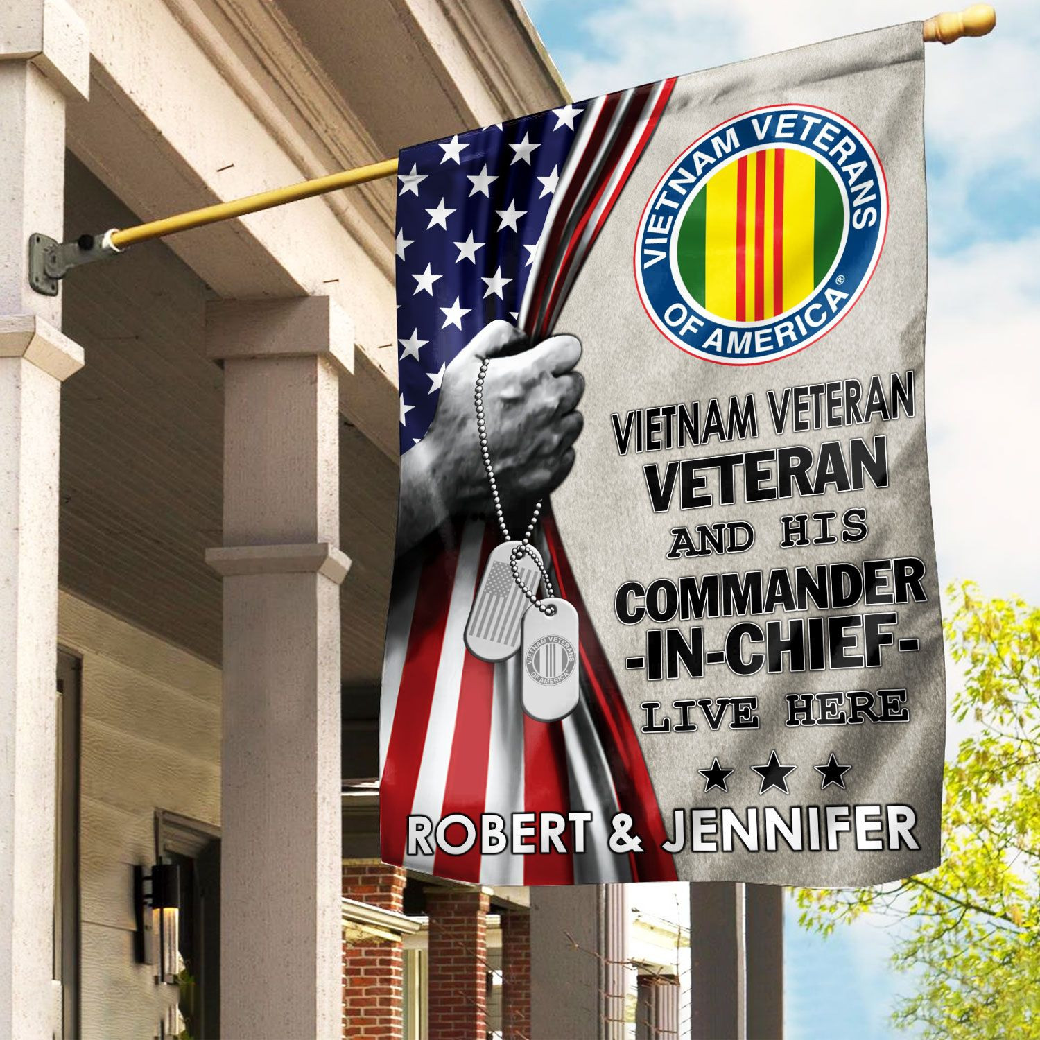 Vietnam Veteran Flag VPVC110506, Custom Name, Gift For Vietnam Veteran, American Flag, Patriotic Flag, Garden Flag, House Flag, Best Gifts On Father’s Day, Independence Day, Veterans Day