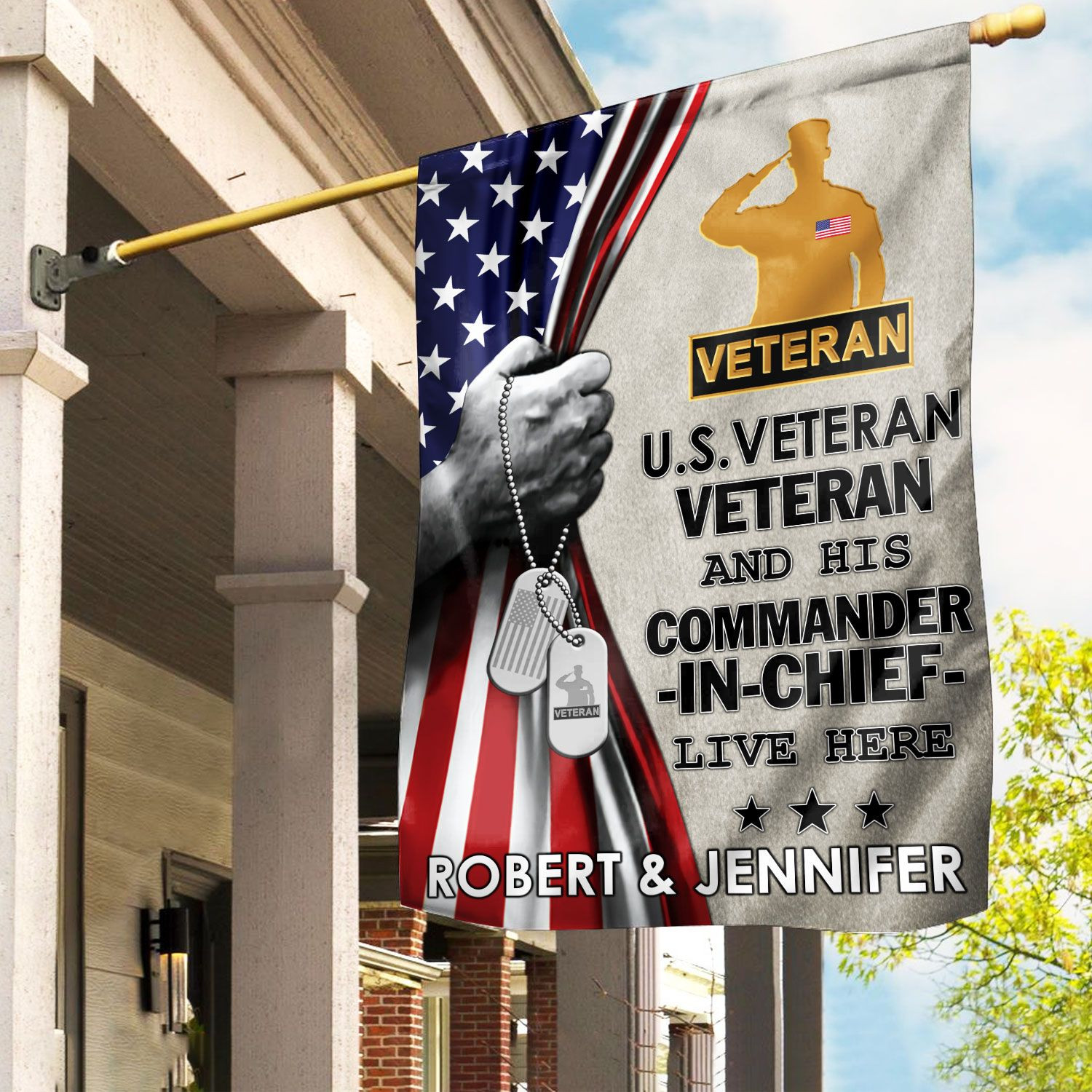 US Veteran Flag VPVC110507, Custom Name, Gift For US Veteran, American Flag, Patriotic Flag, Garden Flag, House Flag, Best Gifts On Father’s Day, Independence Day, Veterans Day