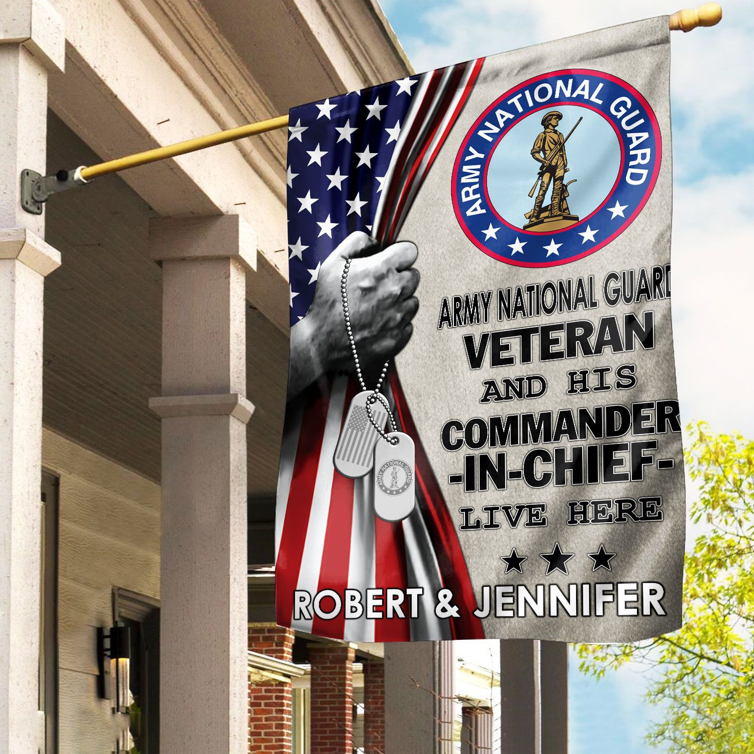 US Army National Guard Veteran Flag VPVC110508, Custom Name, Gift For Army National Guard Veteran, American Flag, Patriotic Flag, Garden Flag, House Flag, Best Gifts On Father’s Day, Independence Day, Veterans Day