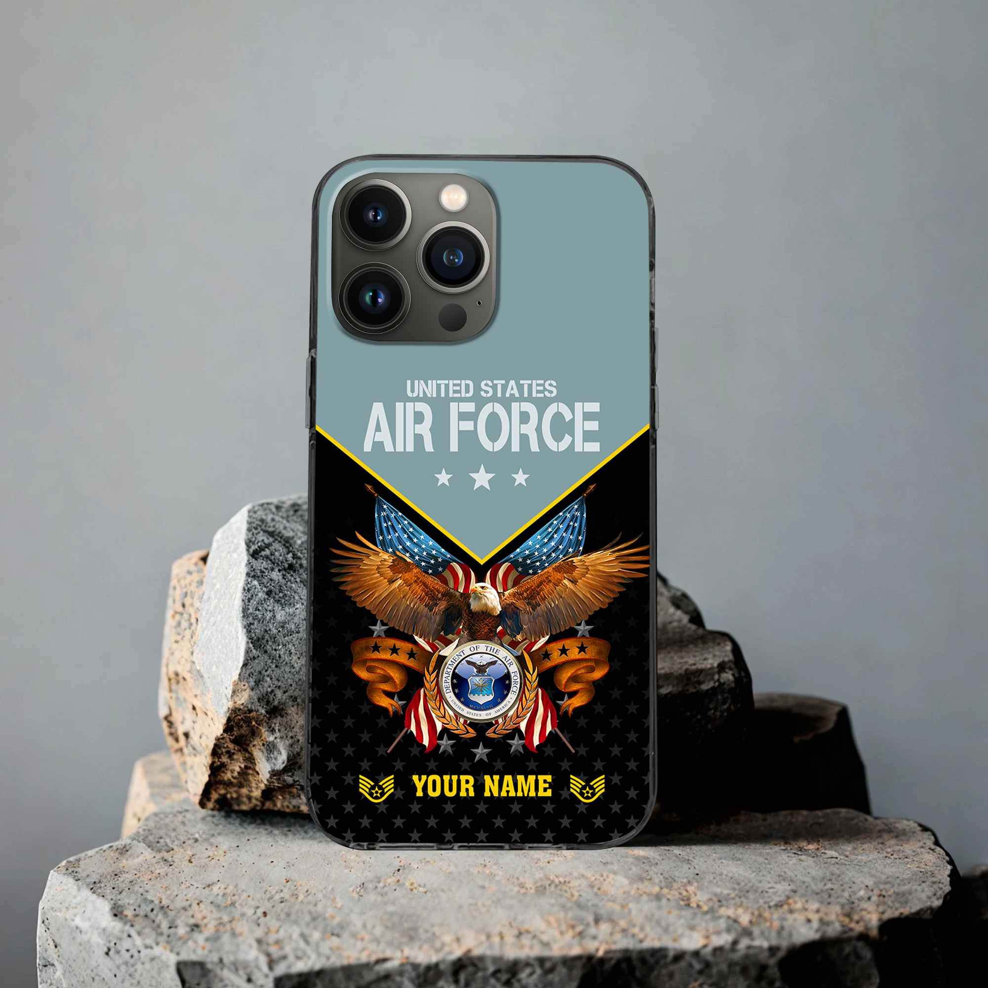 Unique Custom Name, Rank, USAF Phone Case VPVC506204, Gifts For Air Force Veteran, Best Gifts On Father’s Day, Independence Day, Veterans Day