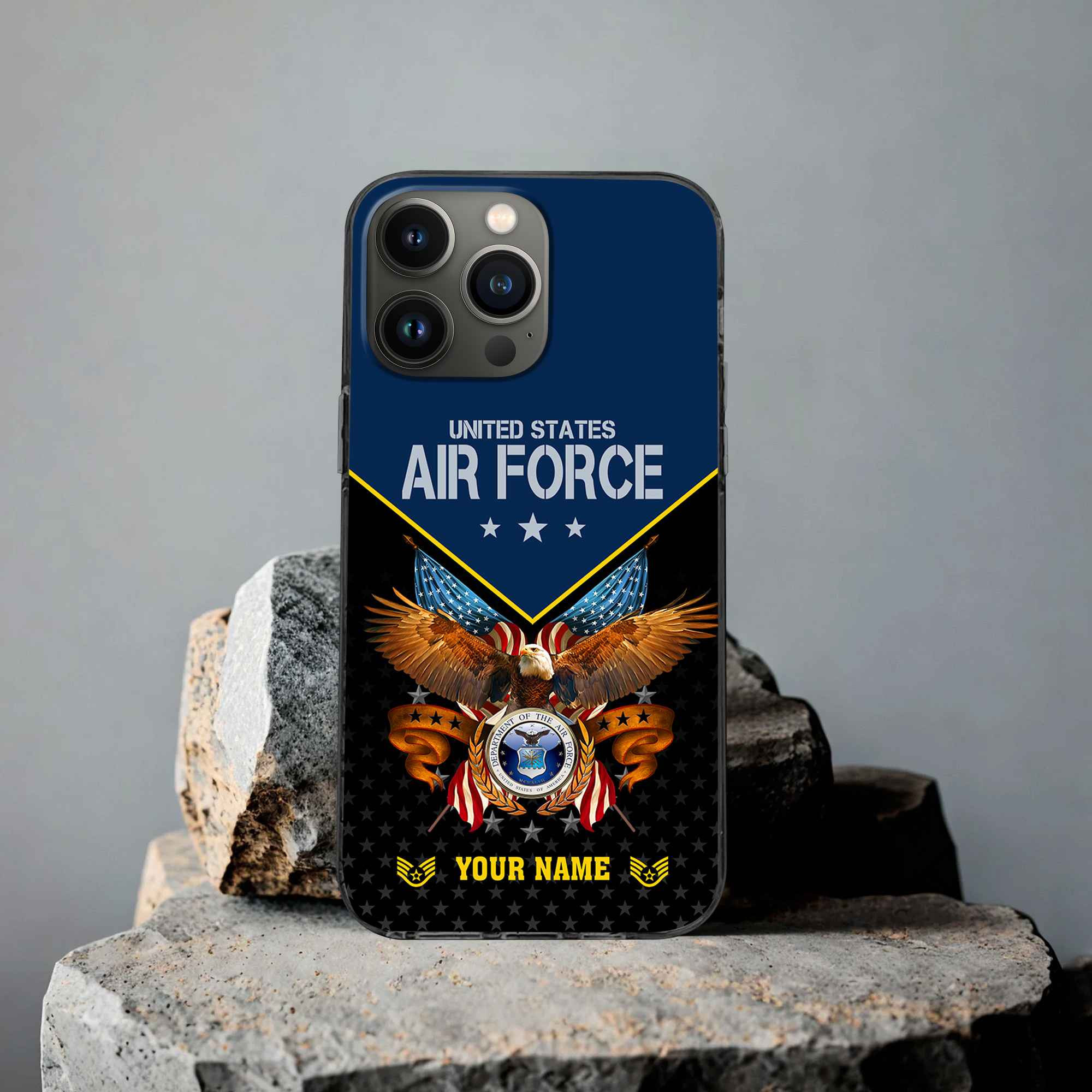 Unique Custom Name, Rank, USAF Phone Case VPVC506212, Gifts For Air Force Veteran, Best Gifts On Father’s Day, Independence Day, Veterans Day
