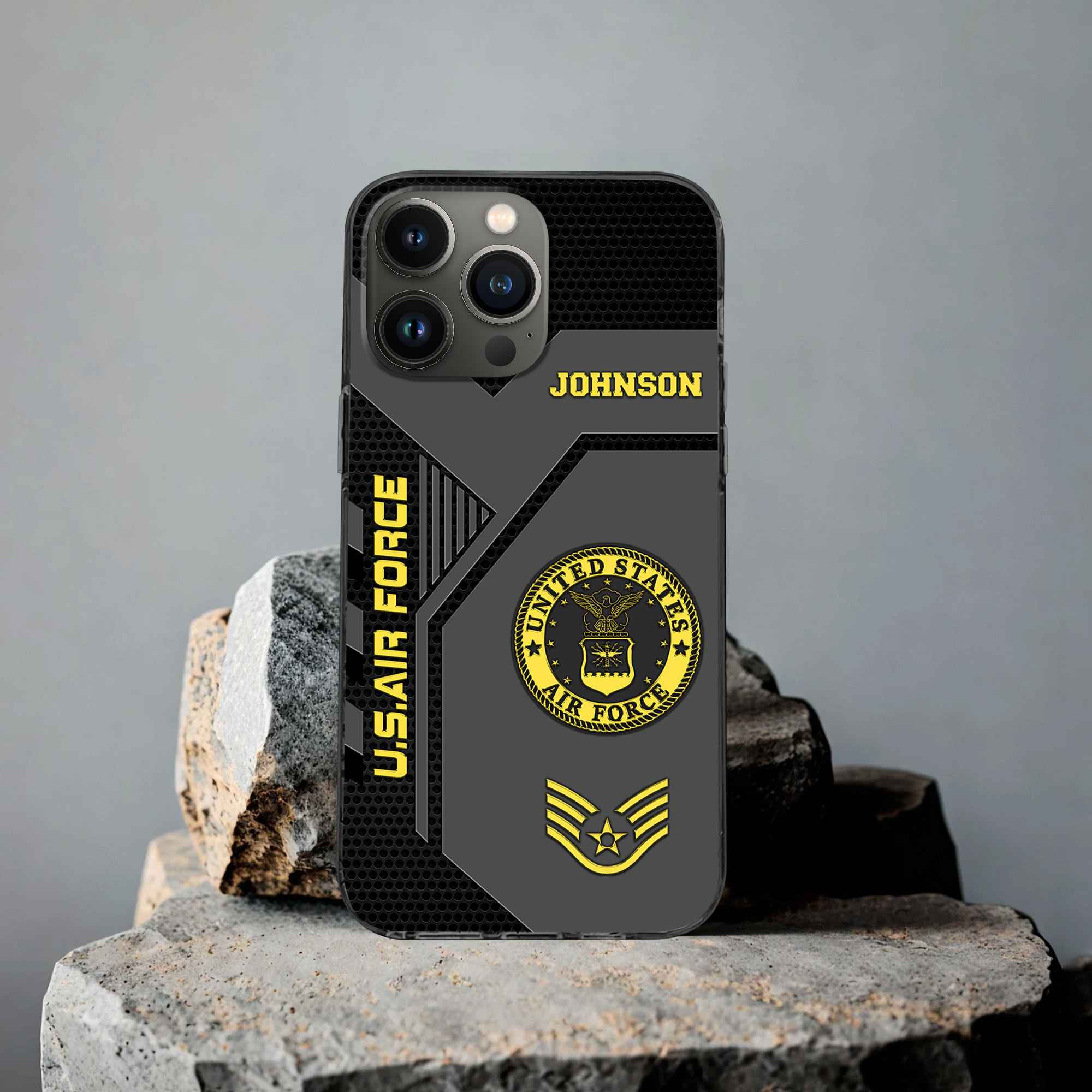 Premium USAF Phone Case VPVC506604, Custom Name, Rank, Gifts For Air Force Veteran, Best Gifts On Father’s Day, Armed Forces Day, Independence Day, Veterans Day