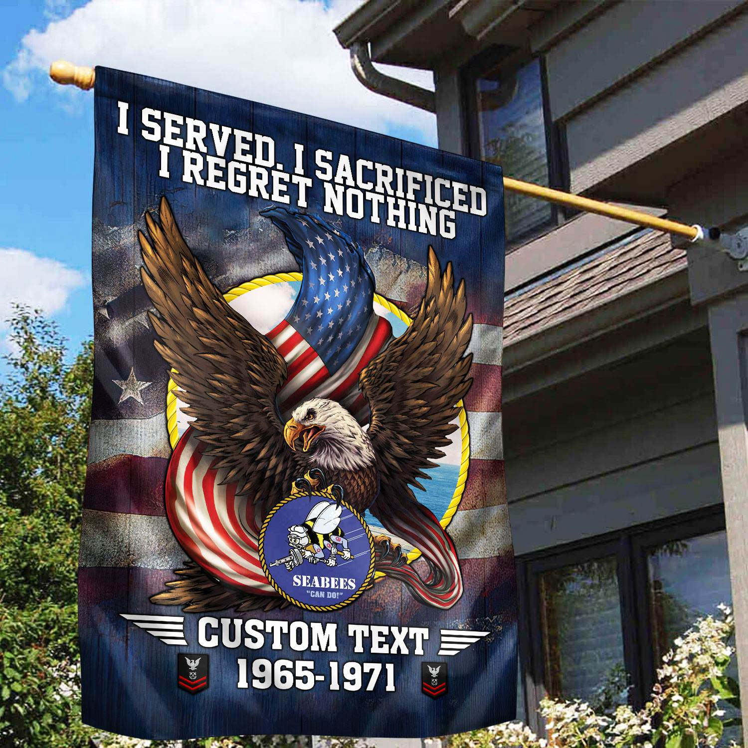 Premium Custom US Seabees Veteran Flag VPVC110609, Gift For Seabees Veteran, American Flag, Patriotic Flag, Garden Flag, House Flag