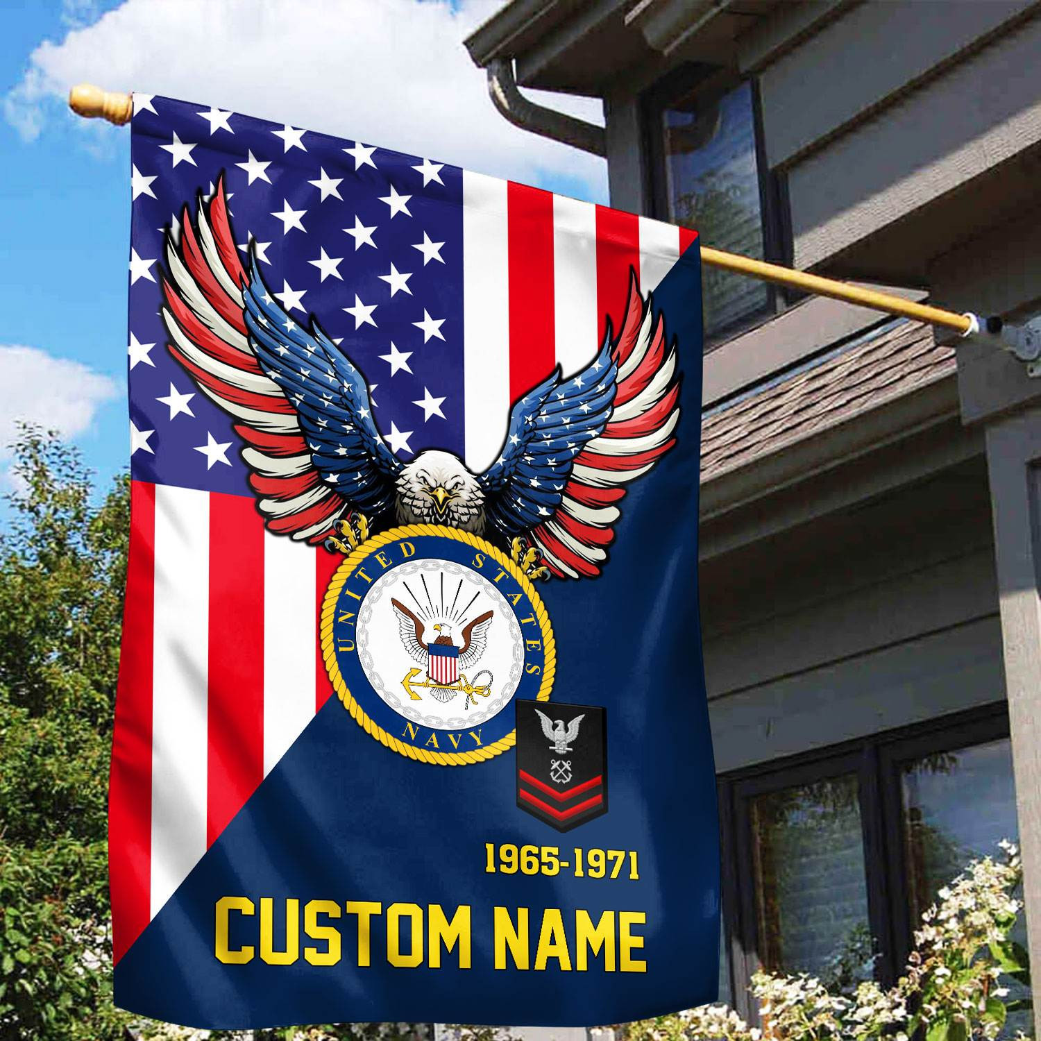 Premium Custom US Navy Veteran Flag VPVC110802, Gift For Navy Veteran, American Flag, Patriotic Flag, Garden Flag, House Flag, Gifts On Father’s Day, Independence Day, Veterans Day