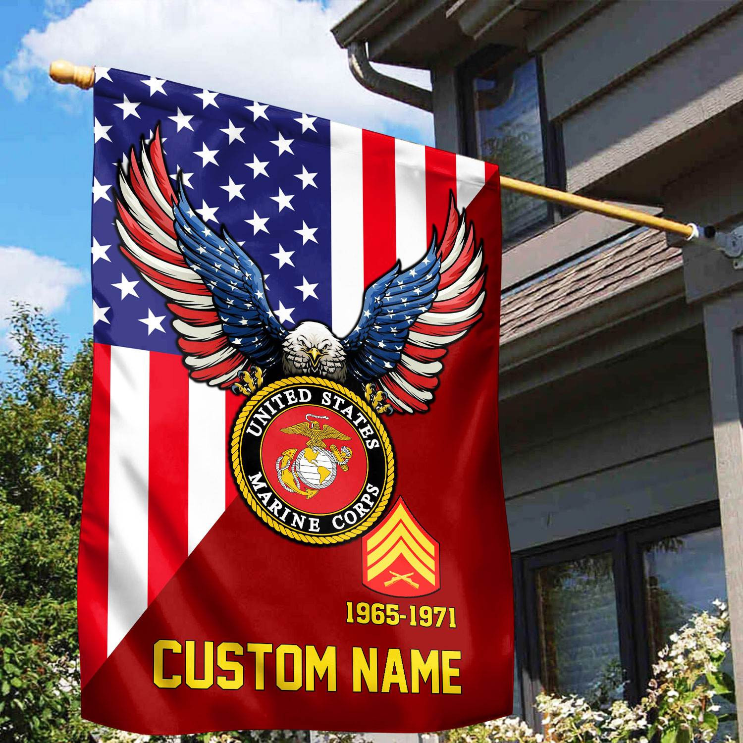 Premium Custom USMC Veteran Flag VPVC110803, Gift For Marine Veteran, American Flag, Patriotic Flag, Garden Flag, House Flag, Gifts On Father’s Day, Independence Day, Veterans Day