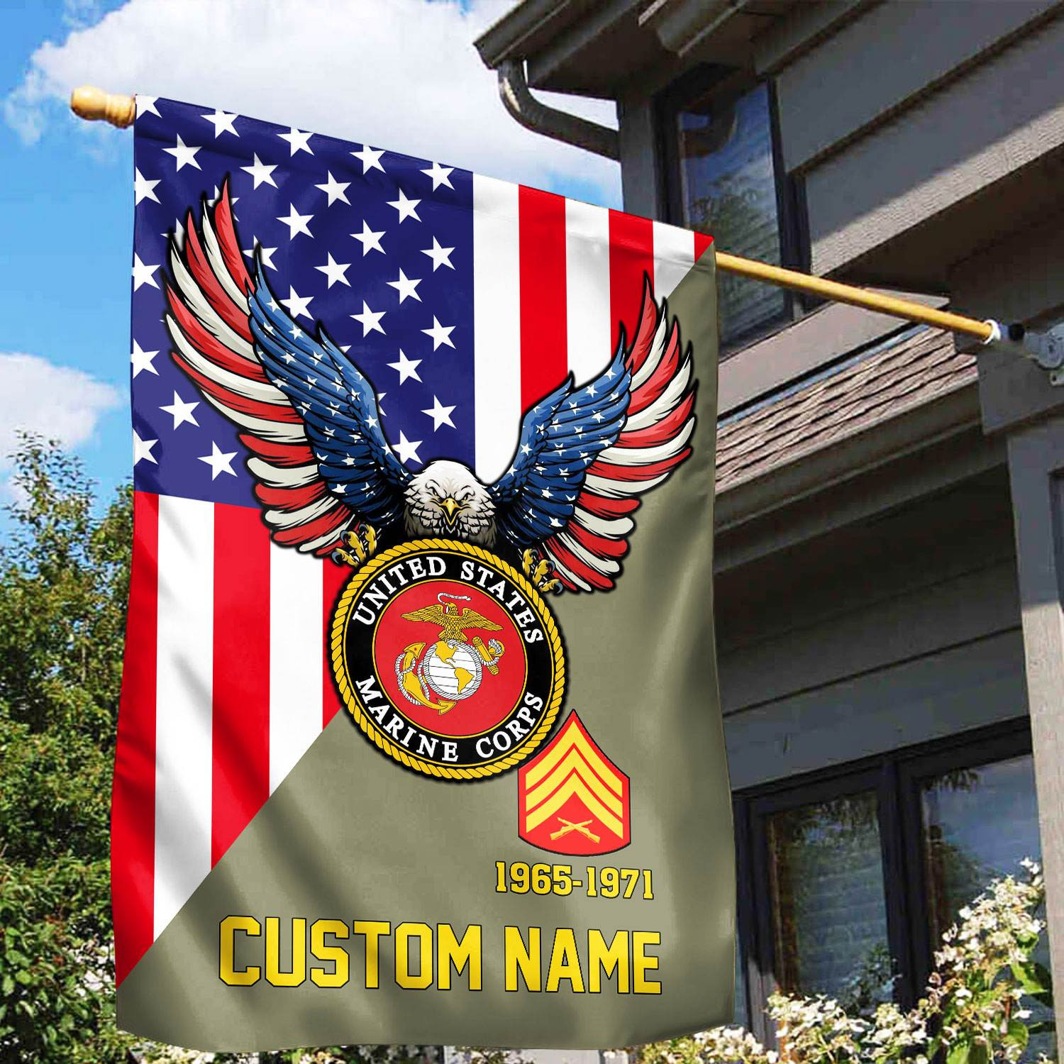 Premium Custom USMC Veteran Flag VPVC110811, Gift For Marine Veteran, American Flag, Patriotic Flag, Garden Flag, House Flag, Gifts On Father’s Day, Independence Day, Veterans Day
