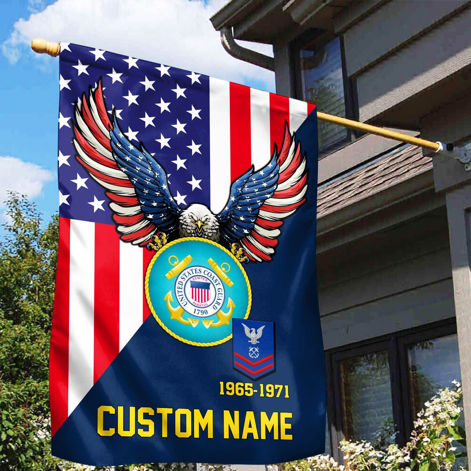 Premium Custom USCG Veteran Flag VPVC110805, Gift For Coast Guard Veteran, American Flag, Patriotic Flag, Garden Flag, House Flag, Gifts On Father’s Day, Independence Day, Veterans Day