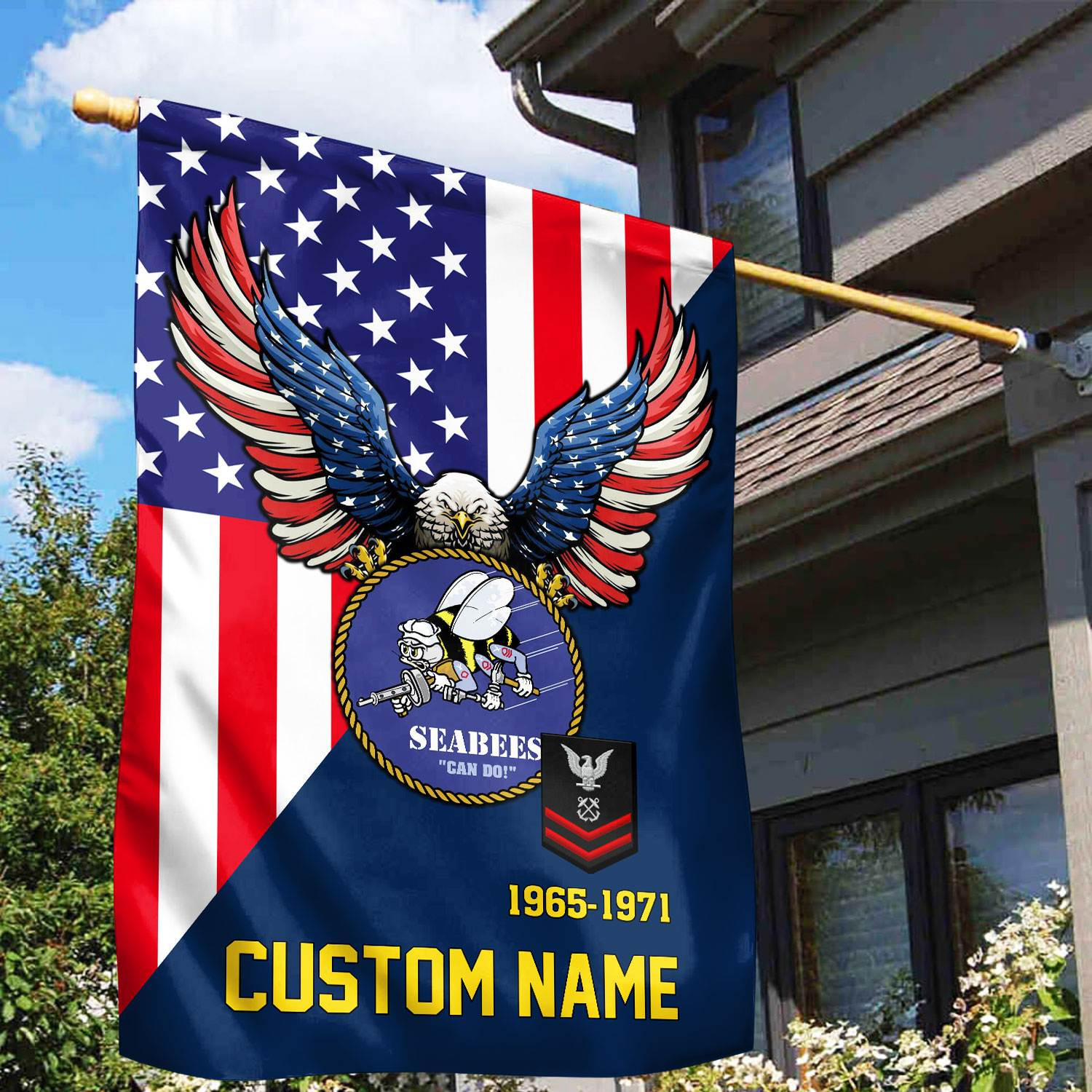 Premium Custom US Seabees Veteran Flag VPVC110809, Gift For Seabees Veteran, American Flag, Patriotic Flag, Garden Flag, House Flag, Gifts On Father’s Day, Independence Day, Veterans Day