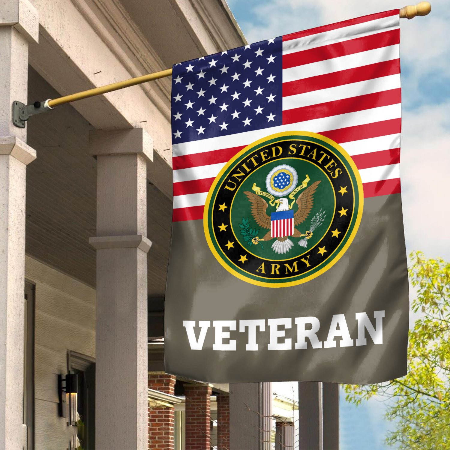 Premium US Army Veteran Flag VPVC111910, Custom Name, Rank, Year, Gift For Army Veteran, American Flag, Patriotic Flag, Garden Flag, House Flag, Gifts On Father’s Day, Independence Day, Veterans Day