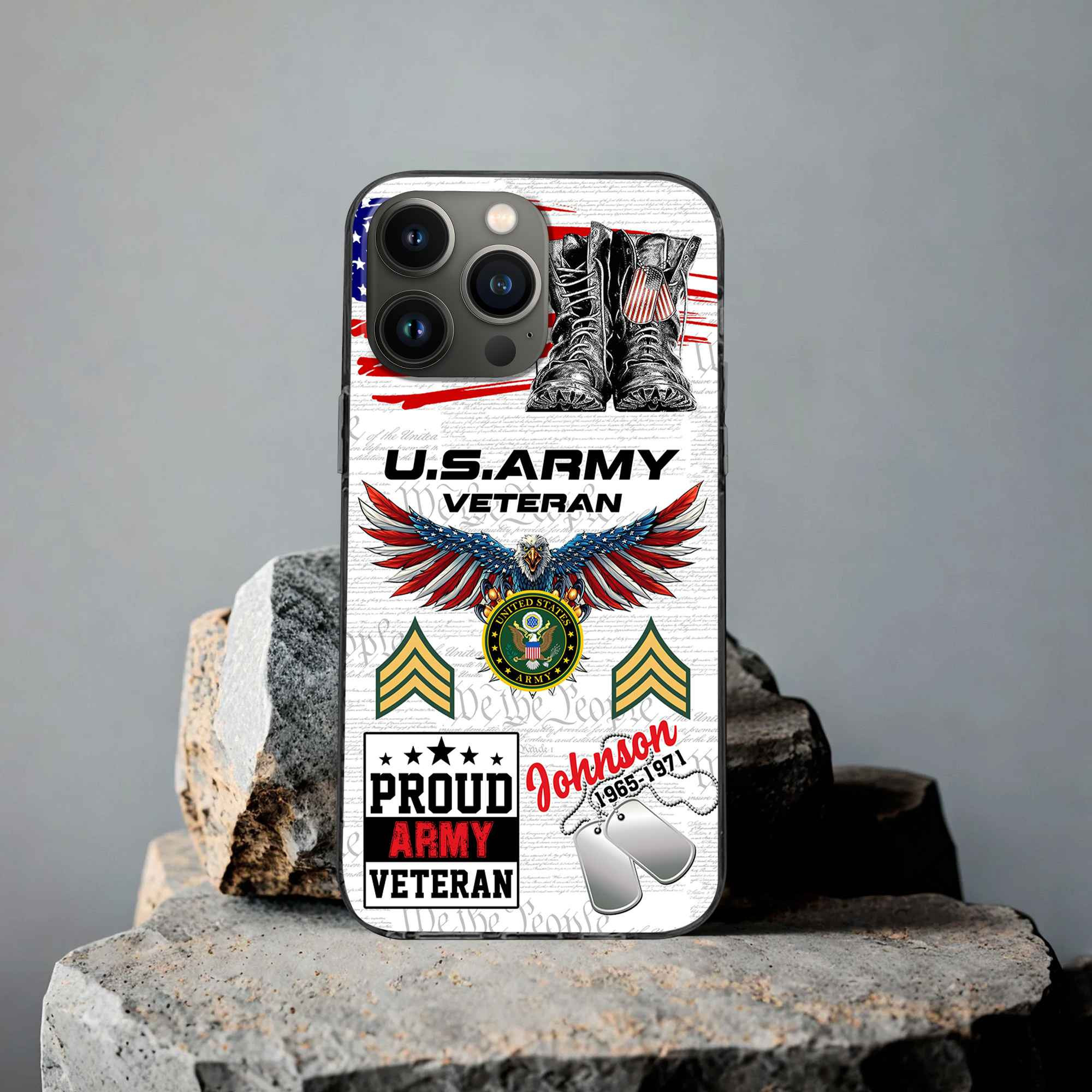 Unique Custom Name, Rank, Year, US Army Phone Case VPVC507301, Gifts For Army Veteran, Best Gifts On Father’s Day, Independence Day, Veterans Day