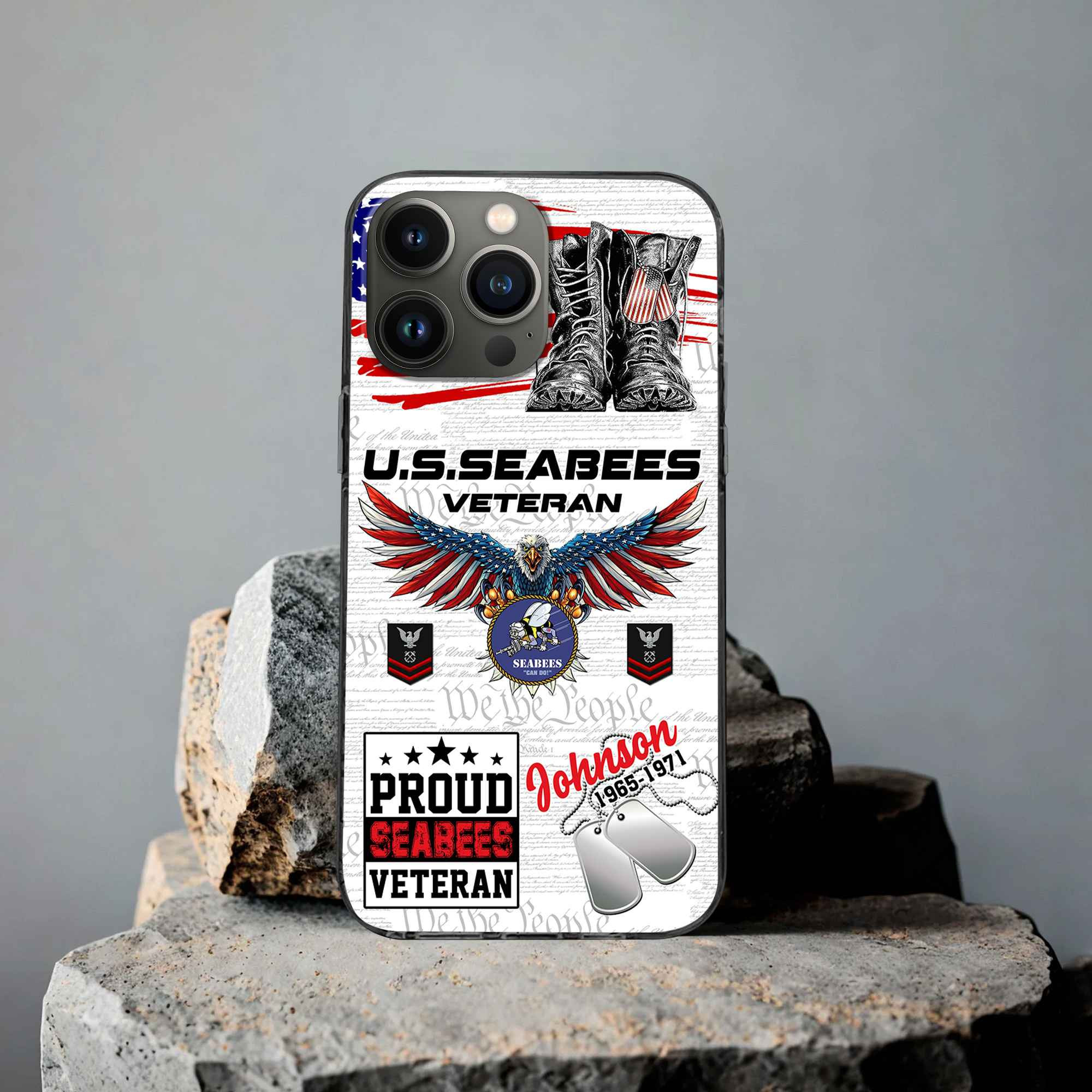 Unique Custom Name, Rank, Year, US Seabees Phone Case VPVC507309, Gifts For Seabees Veteran, Best Gifts On Father’s Day, Independence Day, Veterans Day