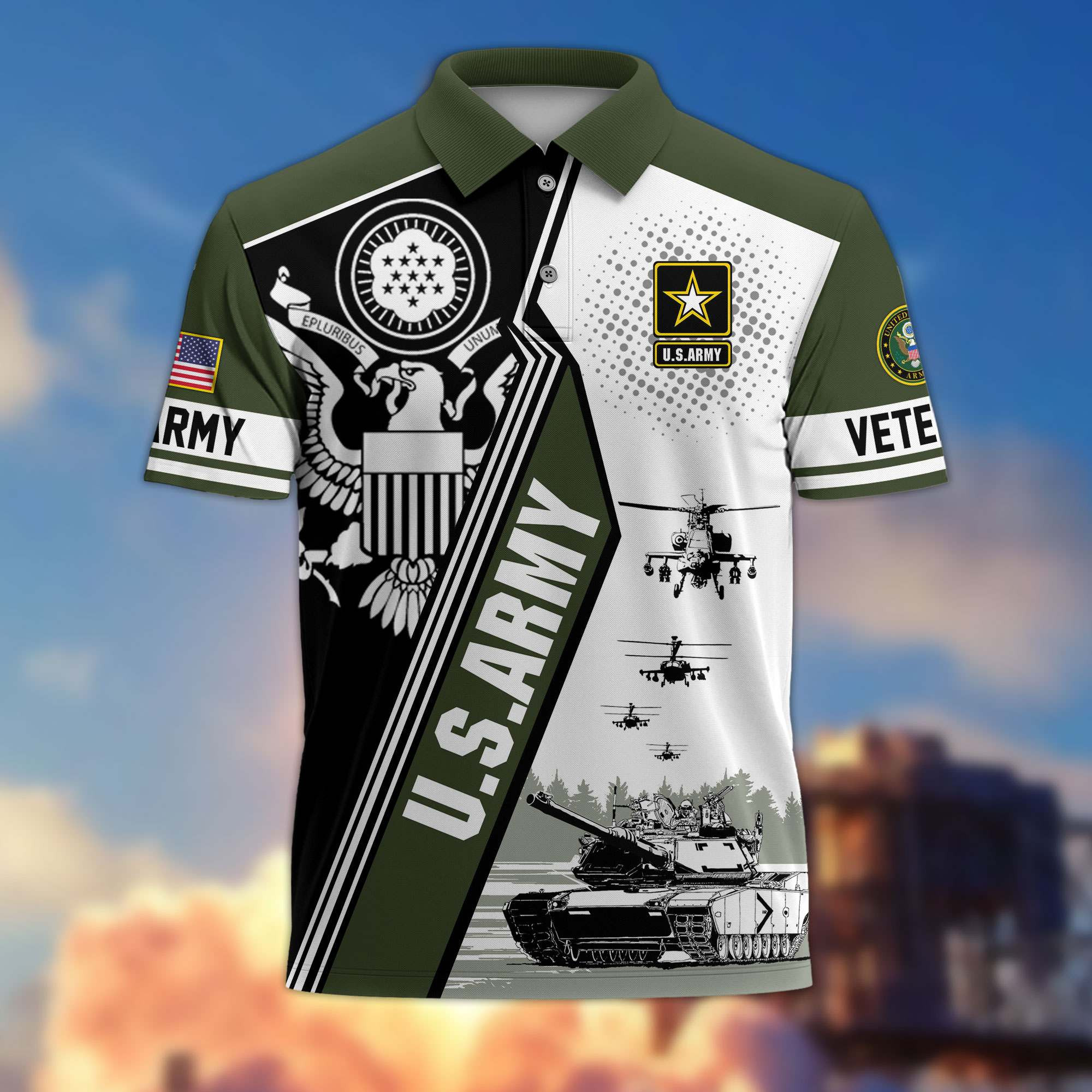 Premium US Veterans Polo Shirt BPHN250311, Gifts For US Veterans, Gifts On Father’s Day, Armed Forces Day, Independence Day, Veterans Day