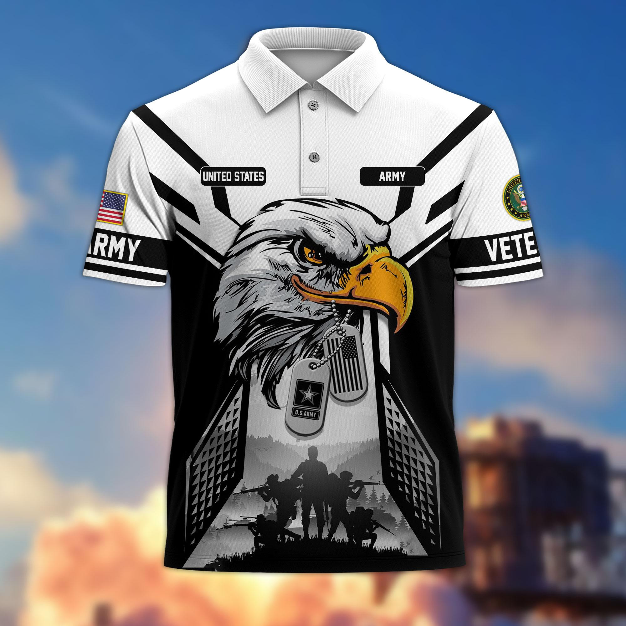 Premium US Veterans Polo Shirt BPHN240311, Gifts For US Veterans, Gifts On Father’s Day, Armed Forces Day, Independence Day, Veterans Day