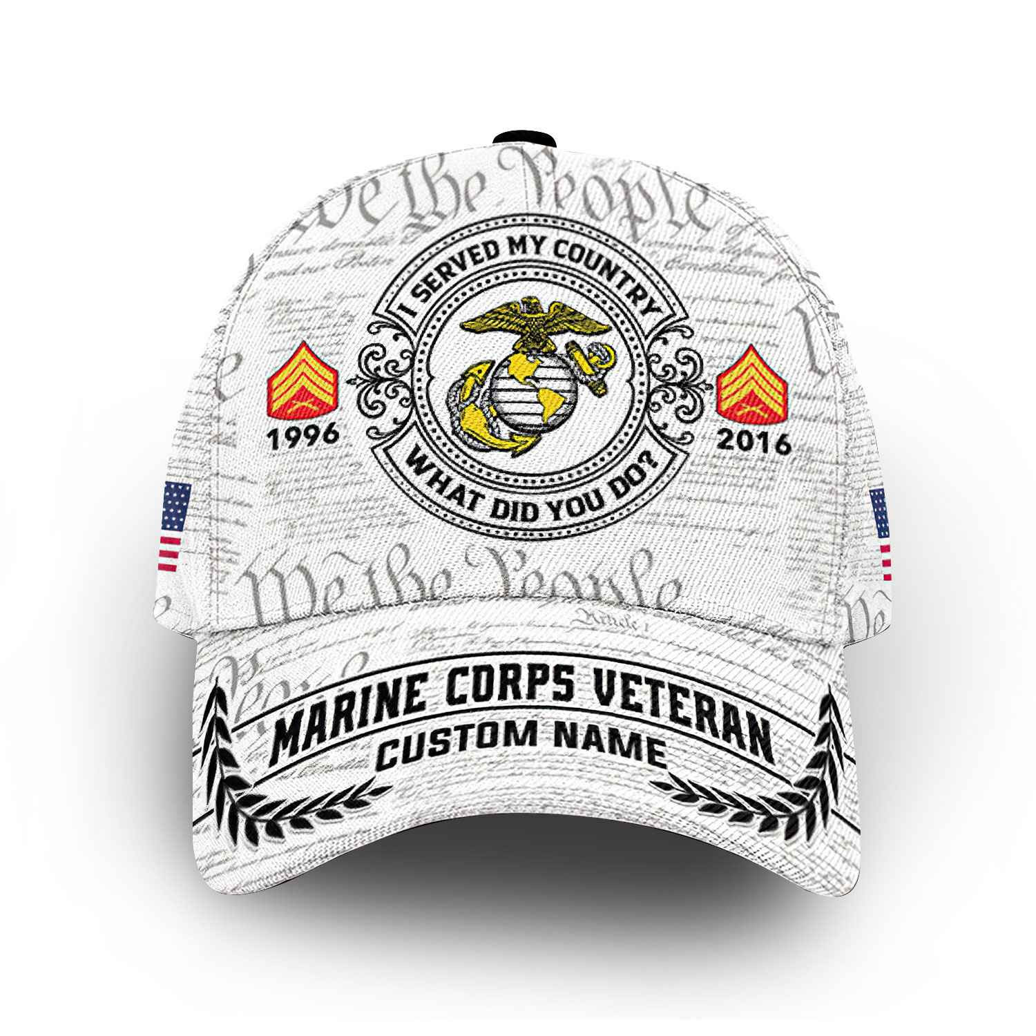 Unique Custom Name, Rank, Year, USMC Cap VPVC014308, Gifts For Marine Veteran, Best Gifts On Father’s Day, Independence Day, Veterans Day
