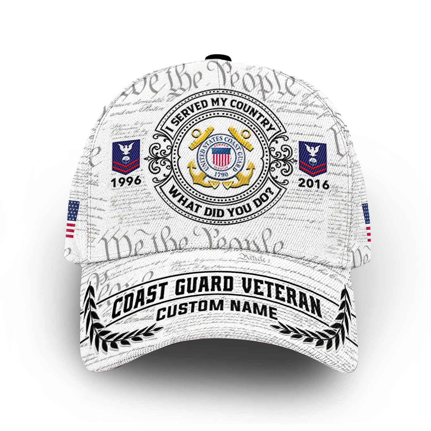 Unique Custom Name, Rank, Year, USCG Cap VPVC014310, Gifts For Coast Guard Veteran, Best Gifts On Father’s Day, Independence Day, Veterans Day