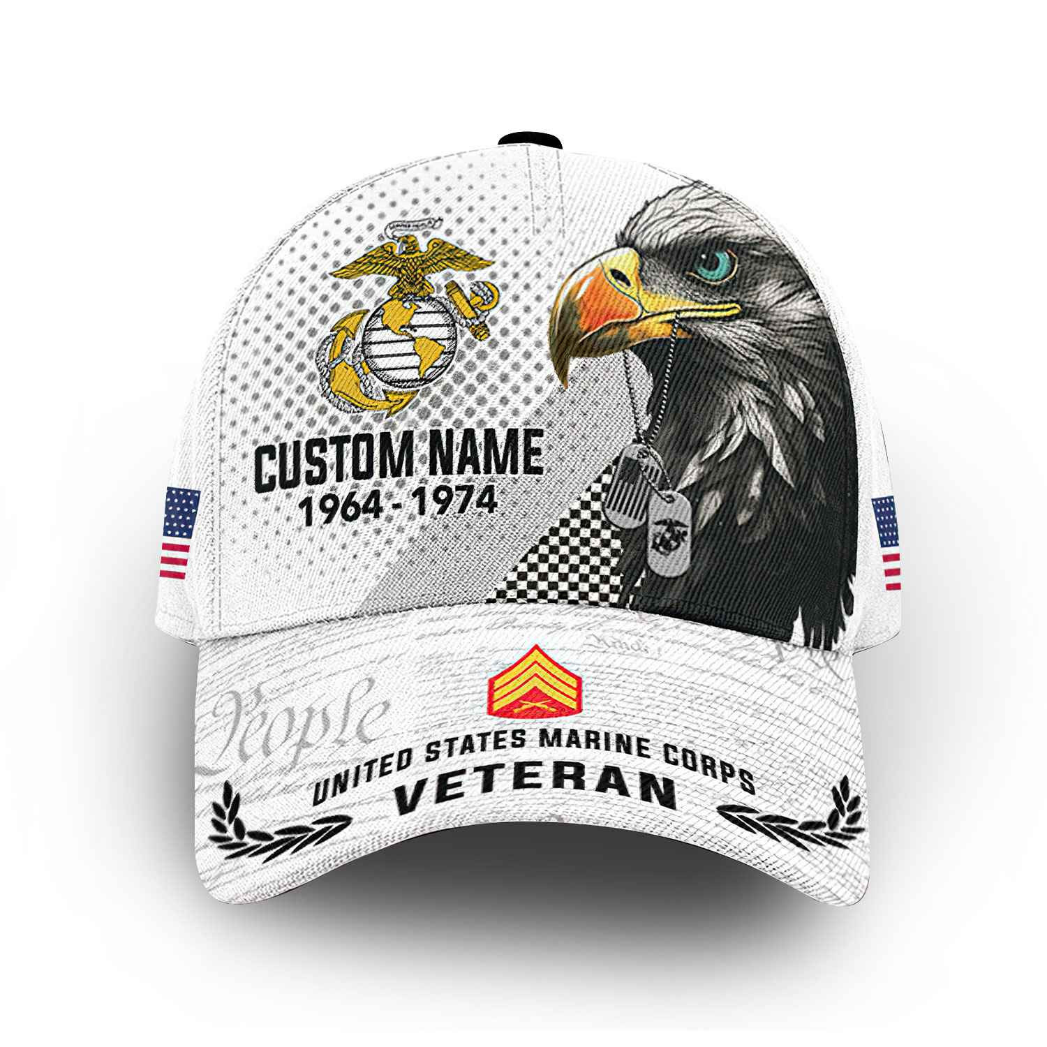 Premium USMC Cap VPVC014503, Custom Name, Rank, Year, Gifts For Marine Veteran, Best Gifts On Father’s Day, Armed Forces Day, Independence Day, Veterans Day