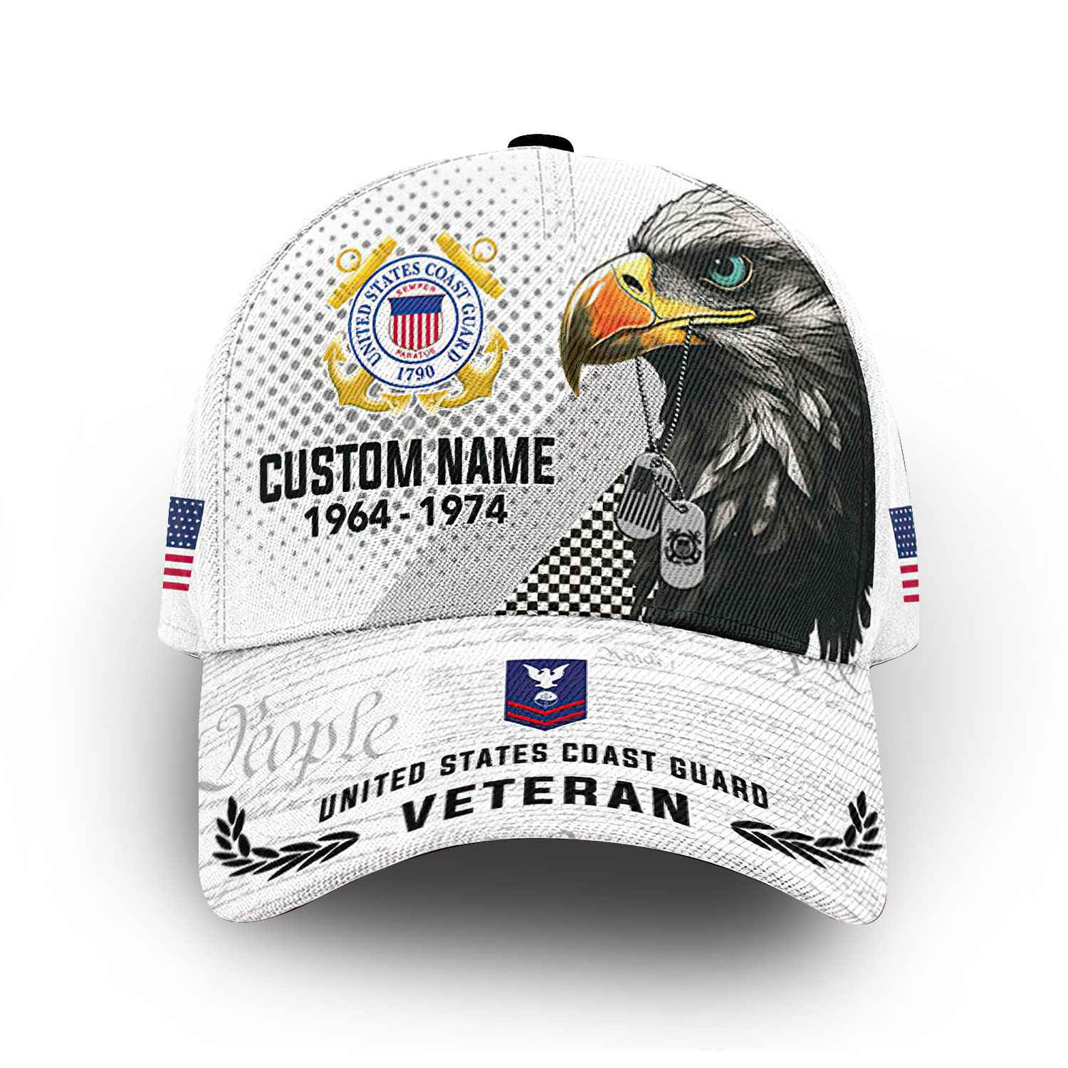 Premium USCG Cap VPVC014505, Custom Name, Rank, Year, Gifts For Coast Guard Veteran, Best Gifts On Father’s Day, Armed Forces Day, Independence Day, Veterans Day