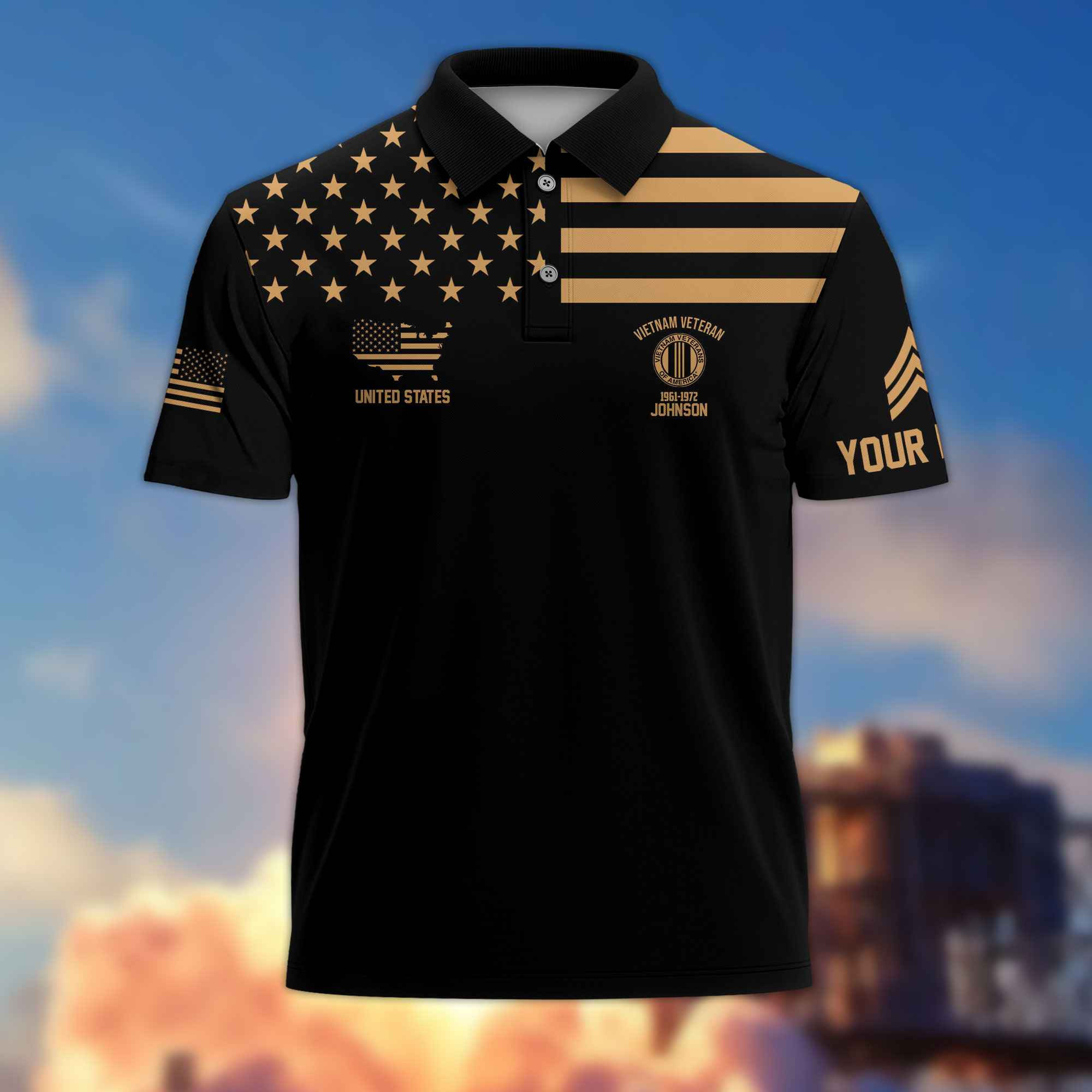 Vietnam Veteran Custom Polo Shirt VPVC214006, Gifts For Vietnam Veteran, Best Gifts On Father’s Day, Armed Forces Day, Independence Day, Veterans Day