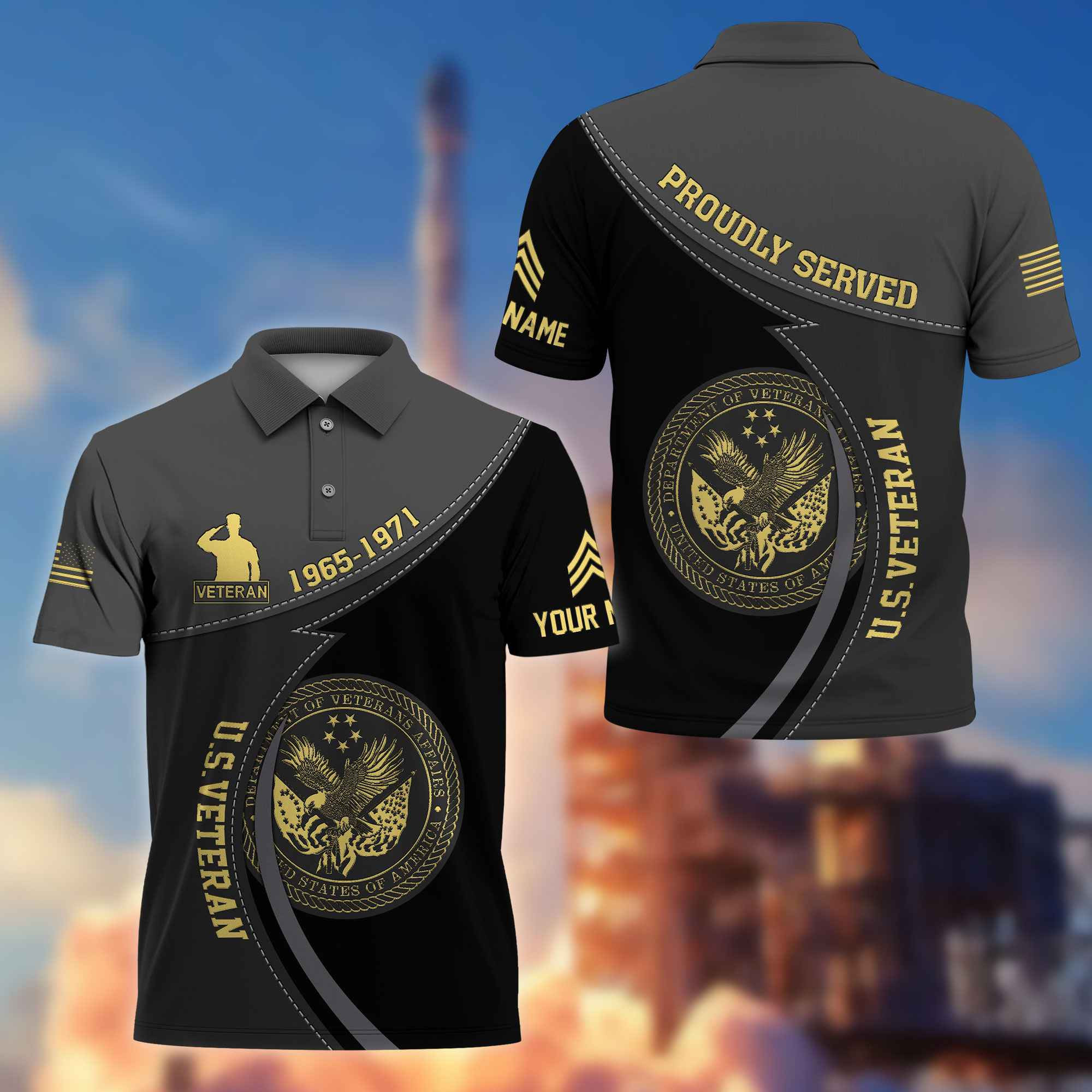 Premium US Veteran Polo Shirt VPVC214107, Custom Name, Rank, Year, Gifts For US Veteran, Best Gifts On Father’s Day, Armed Forces Day, Independence Day, Veterans Day