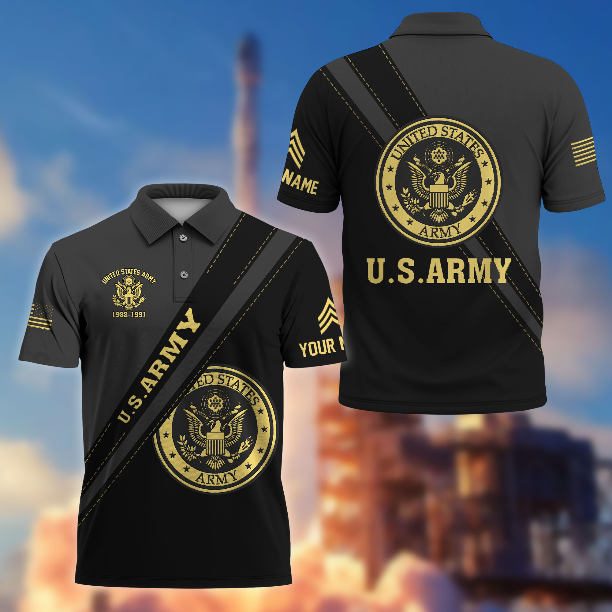 Premium Custom US Army Polo Shirt VPVC214201, Gifts For Army Veteran, Best Gifts On Father’s Day, Armed Forces Day, Independence Day, Veterans Day
