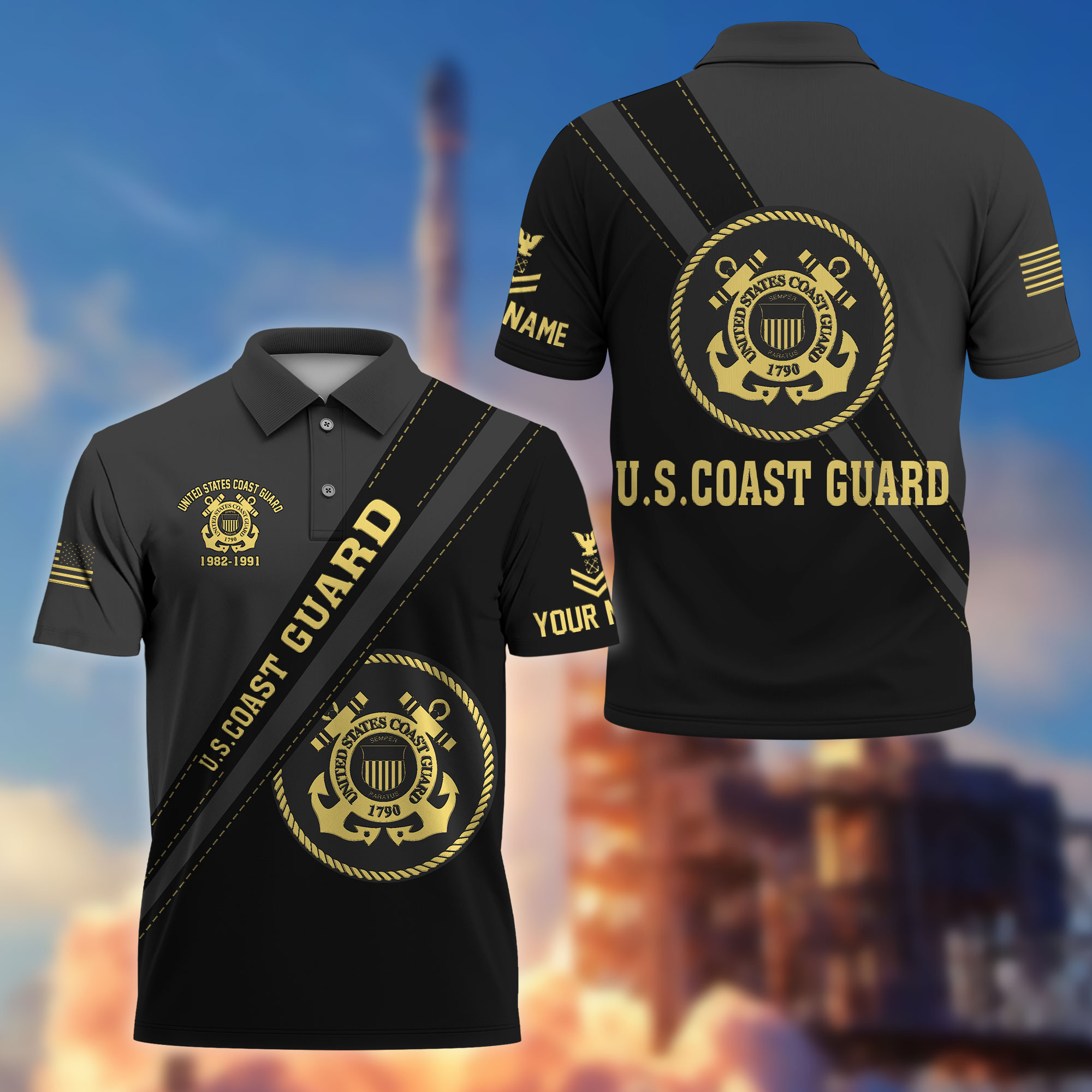 Premium Custom USCG Polo Shirt VPVC214205, Gifts For Coast Guard Veteran, Best Gifts On Father’s Day, Armed Forces Day, Independence Day, Veterans Day