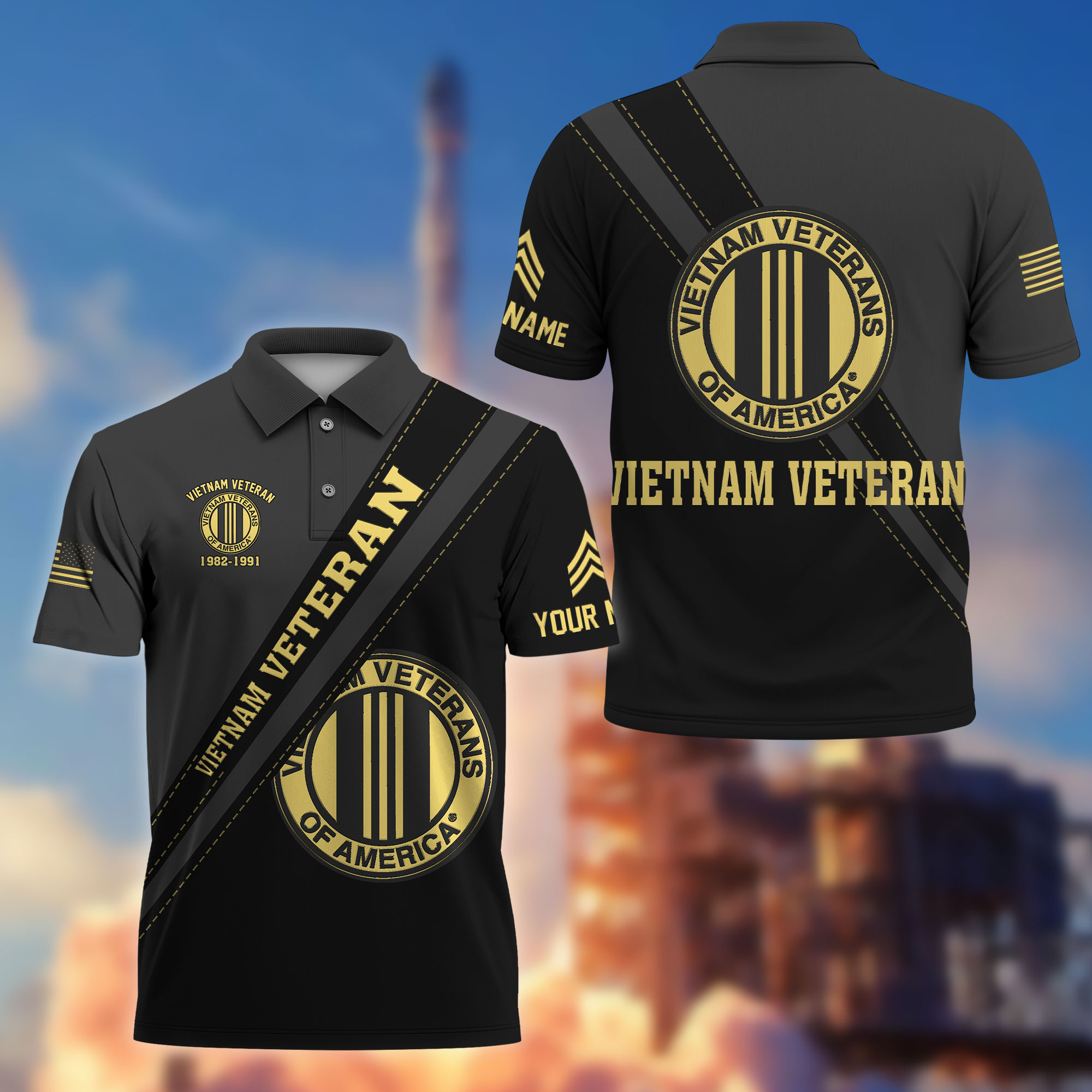Premium Custom Vietnam Veteran Polo Shirt VPVC214206, Gifts For Vietnam Veteran, Best Gifts On Father’s Day, Armed Forces Day, Independence Day, Veterans Day
