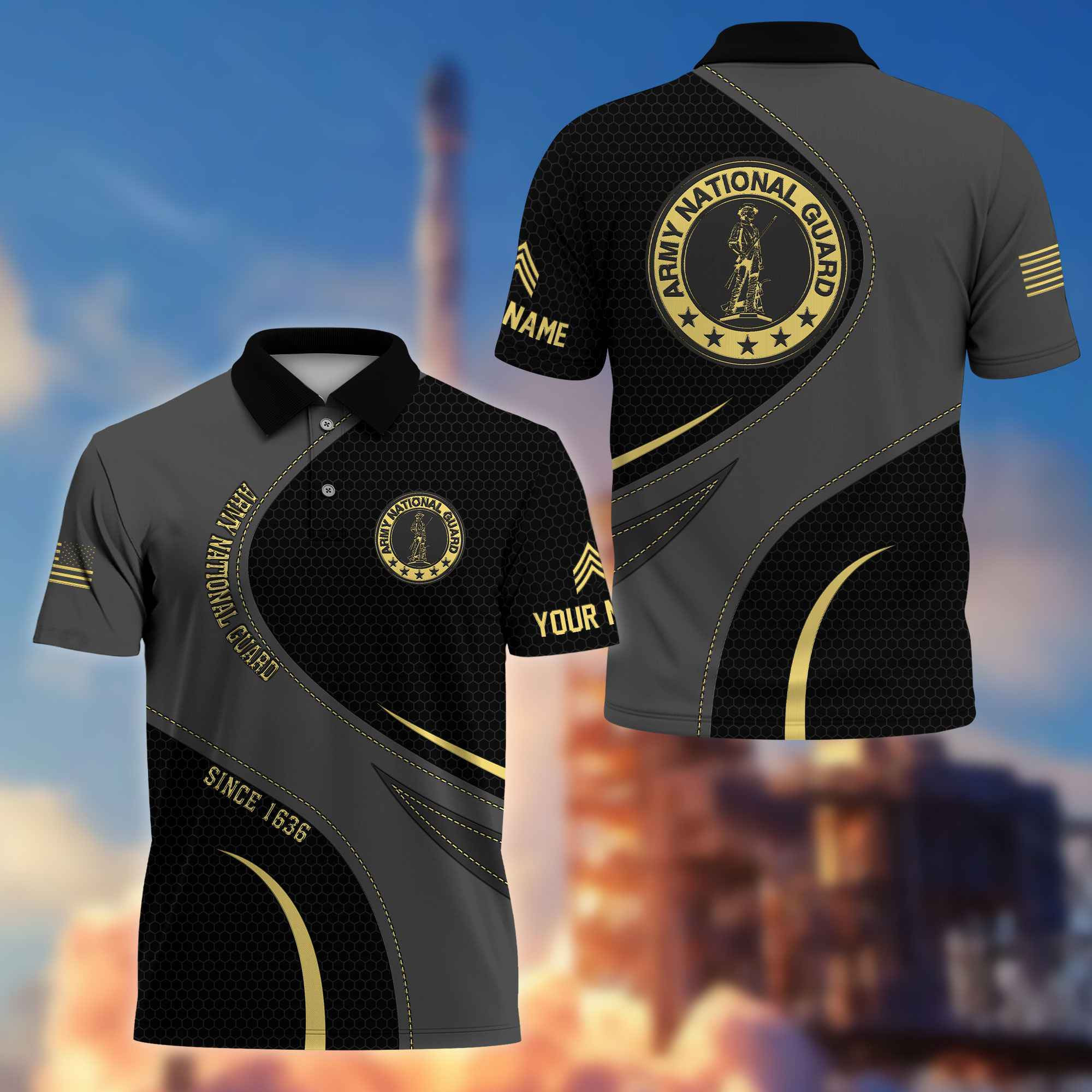 Unique Custom Name, Rank, US Army National Guard Polo Shirt VPVC214308, Gifts For Army National Guard Veteran, Best Gifts On Father’s Day, Independence Day, Veterans Day