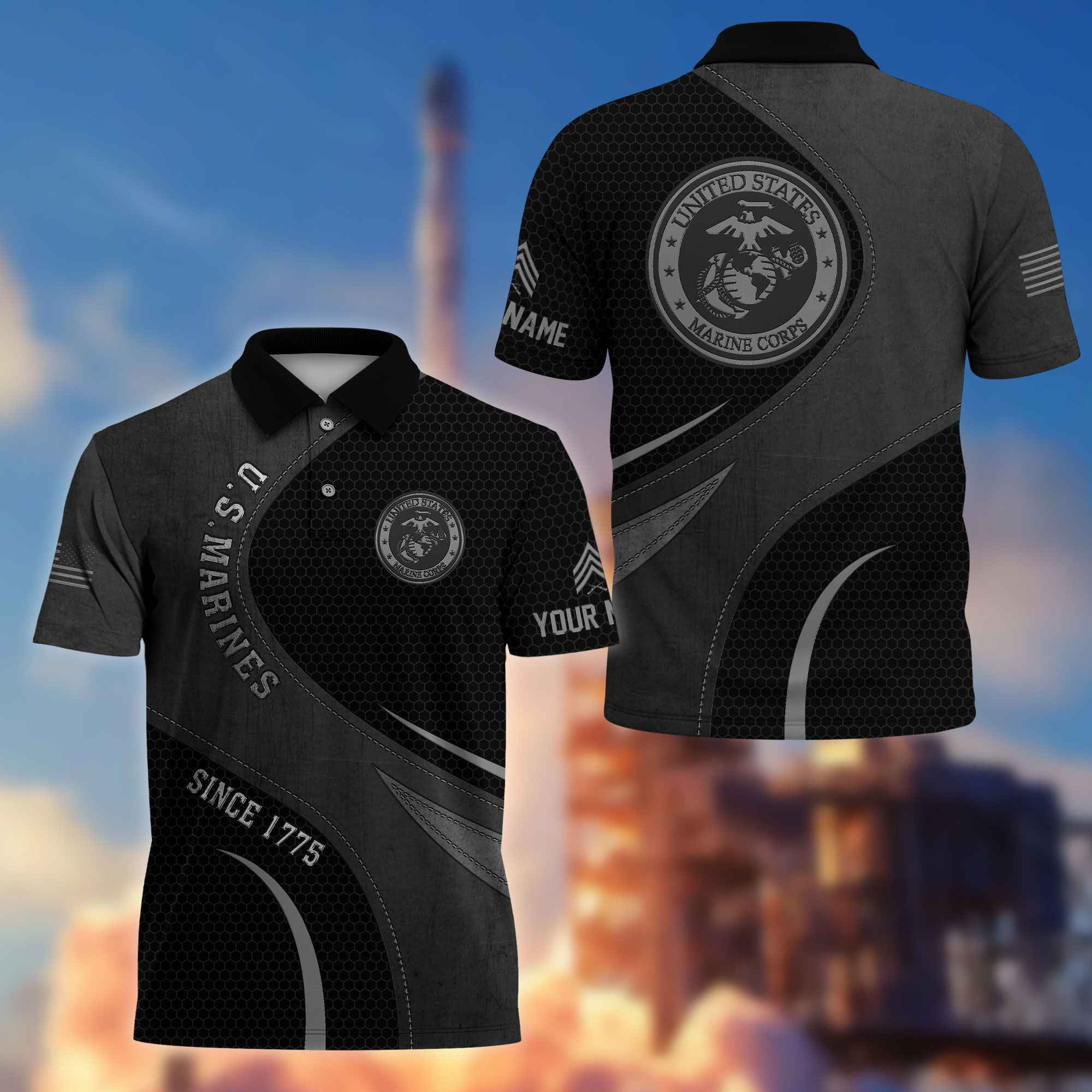 USMC Custom Polo Shirt VPVC214403, Gifts For Marine Veteran, Best Gifts On Father’s Day, Armed Forces Day, Independence Day, Veterans Day