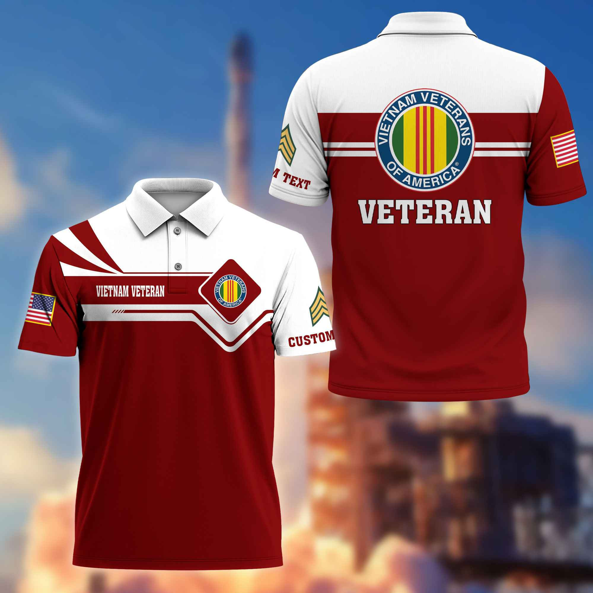 Premium Vietnam Veteran Polo Shirt VPVC214506, Custom Name, Year, Gifts For Vietnam Veteran, Best Gifts On Father’s Day, Armed Forces Day, Independence Day, Veterans Day