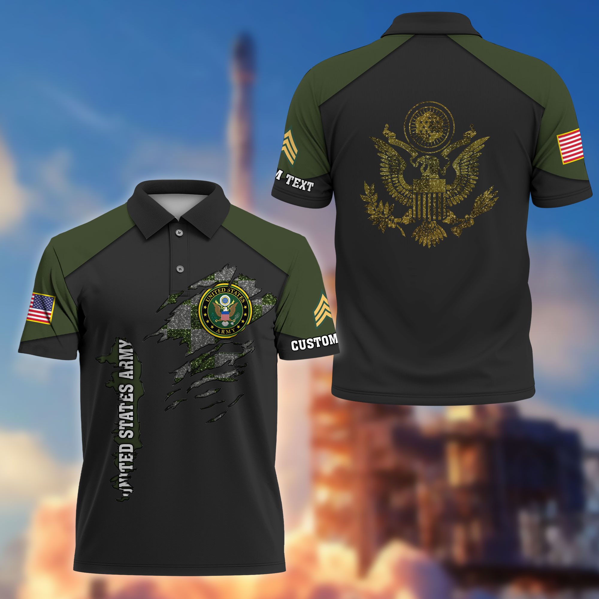 Premium Custom US Army Polo Shirt VPVC214601, Gifts For Army Veteran, Best Gifts On Father’s Day, Armed Forces Day, Independence Day, Veterans Day