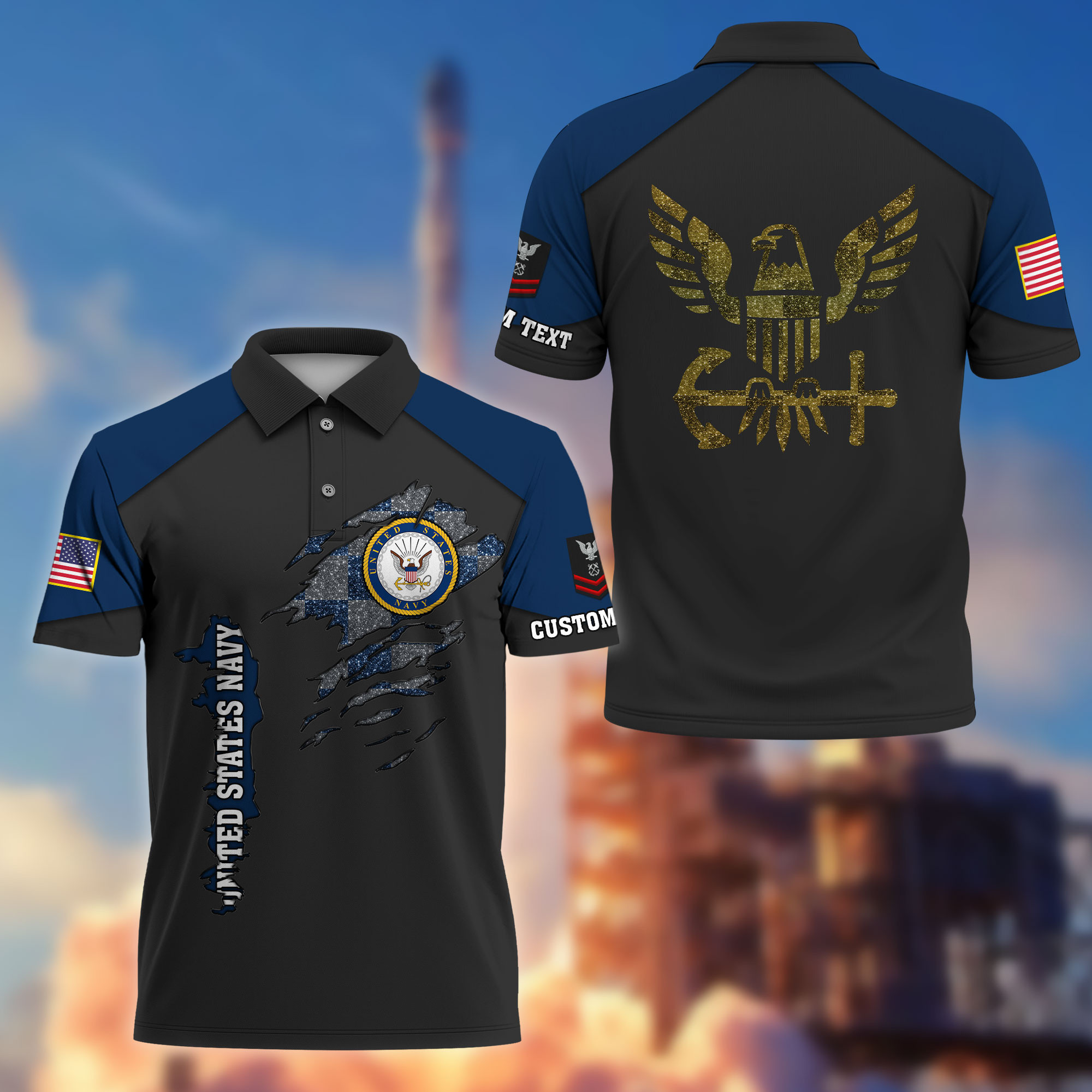 Premium Custom US Navy Polo Shirt VPVC214602, Gifts For Navy Veteran, Best Gifts On Father’s Day, Armed Forces Day, Independence Day, Veterans Day