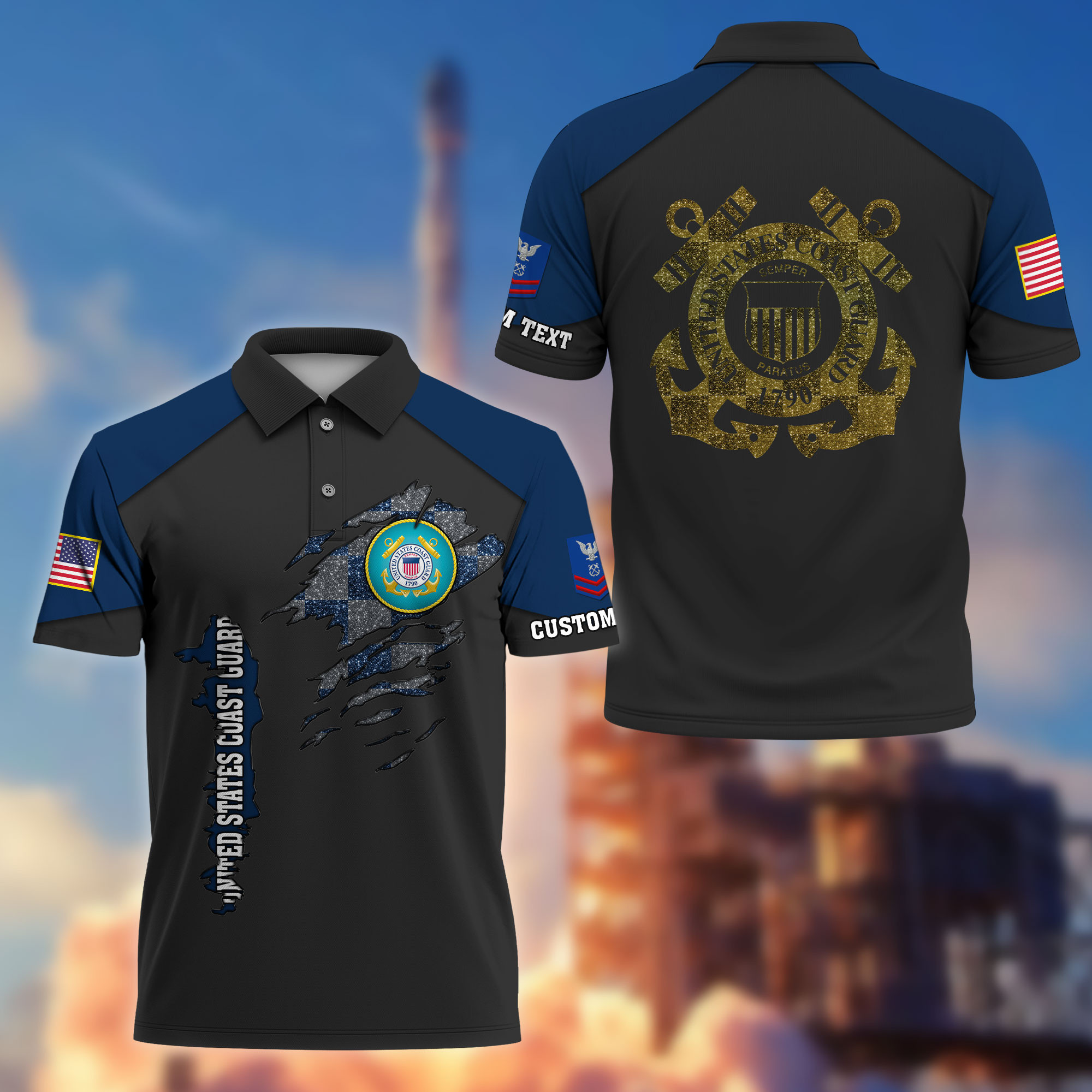 Premium Custom USCG Polo Shirt VPVC214605, Gifts For Coast Guard Veteran, Best Gifts On Father’s Day, Armed Forces Day, Independence Day, Veterans Day