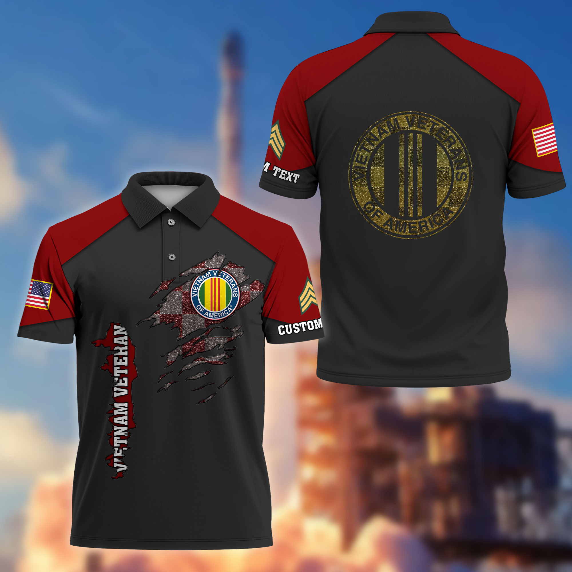 Premium Custom Vietnam Veteran Polo Shirt VPVC214606, Gifts For Vietnam Veteran, Best Gifts On Father’s Day, Armed Forces Day, Independence Day, Veterans Day